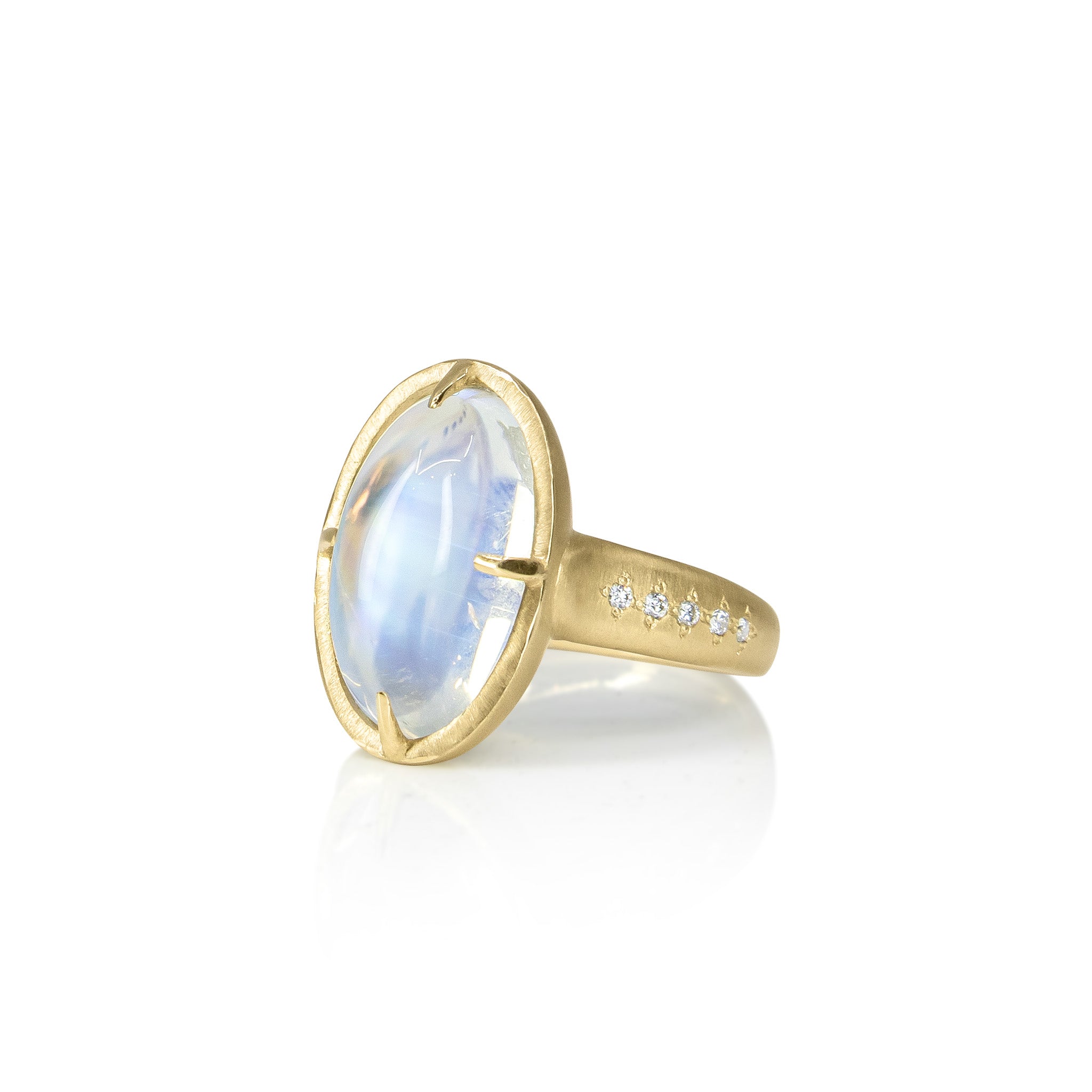Tapered Oval Moonstone Ring