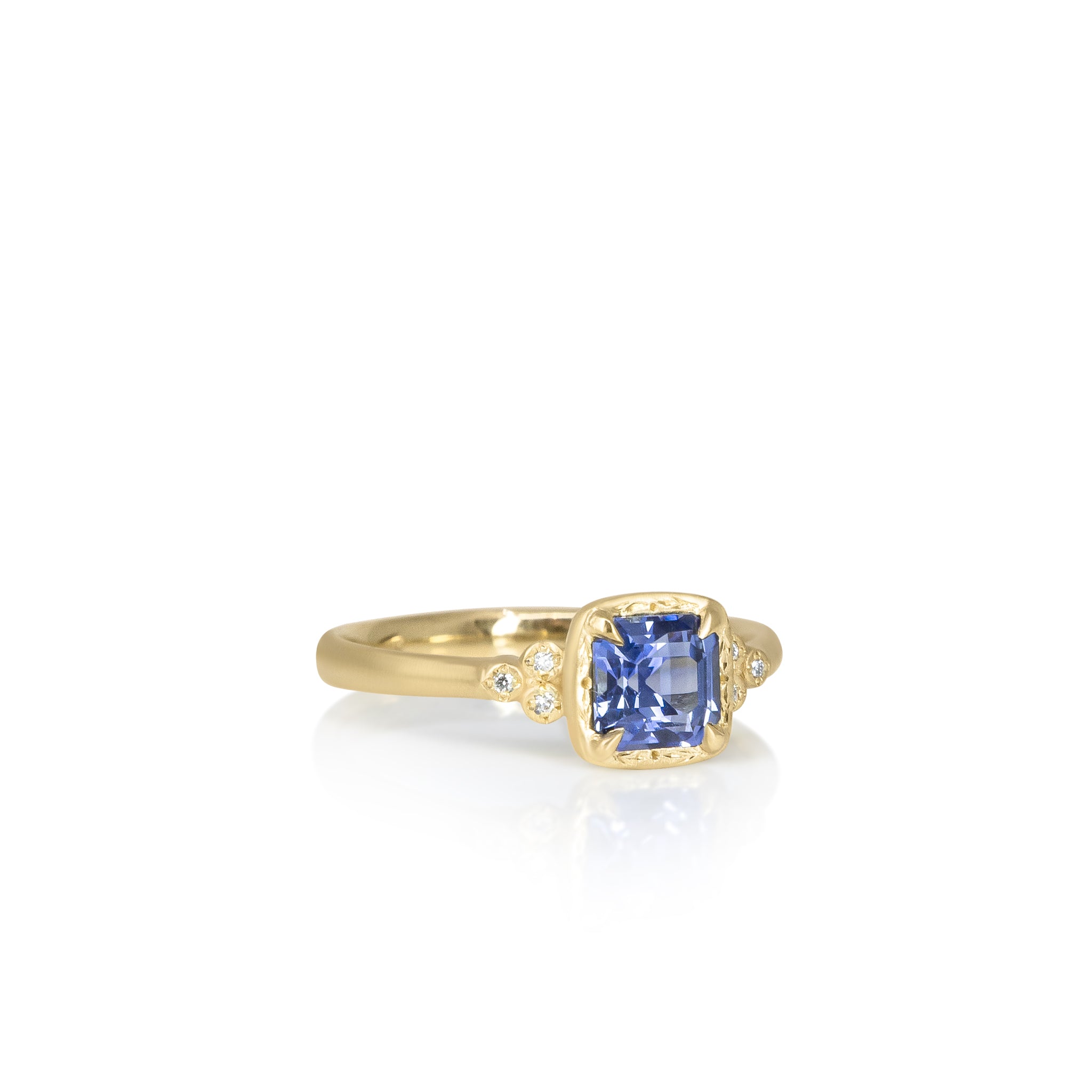 Step Cut Sapphire Luna Ring