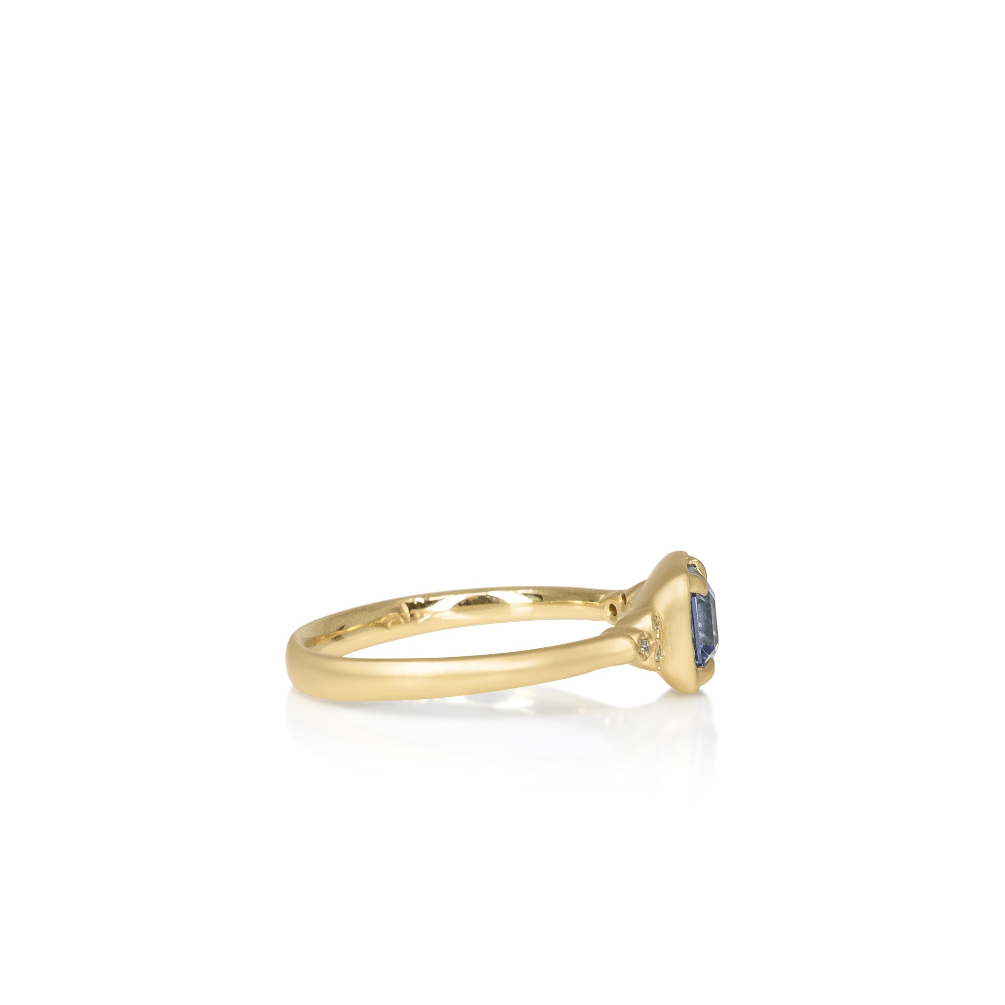 Step Cut Sapphire Luna Ring
