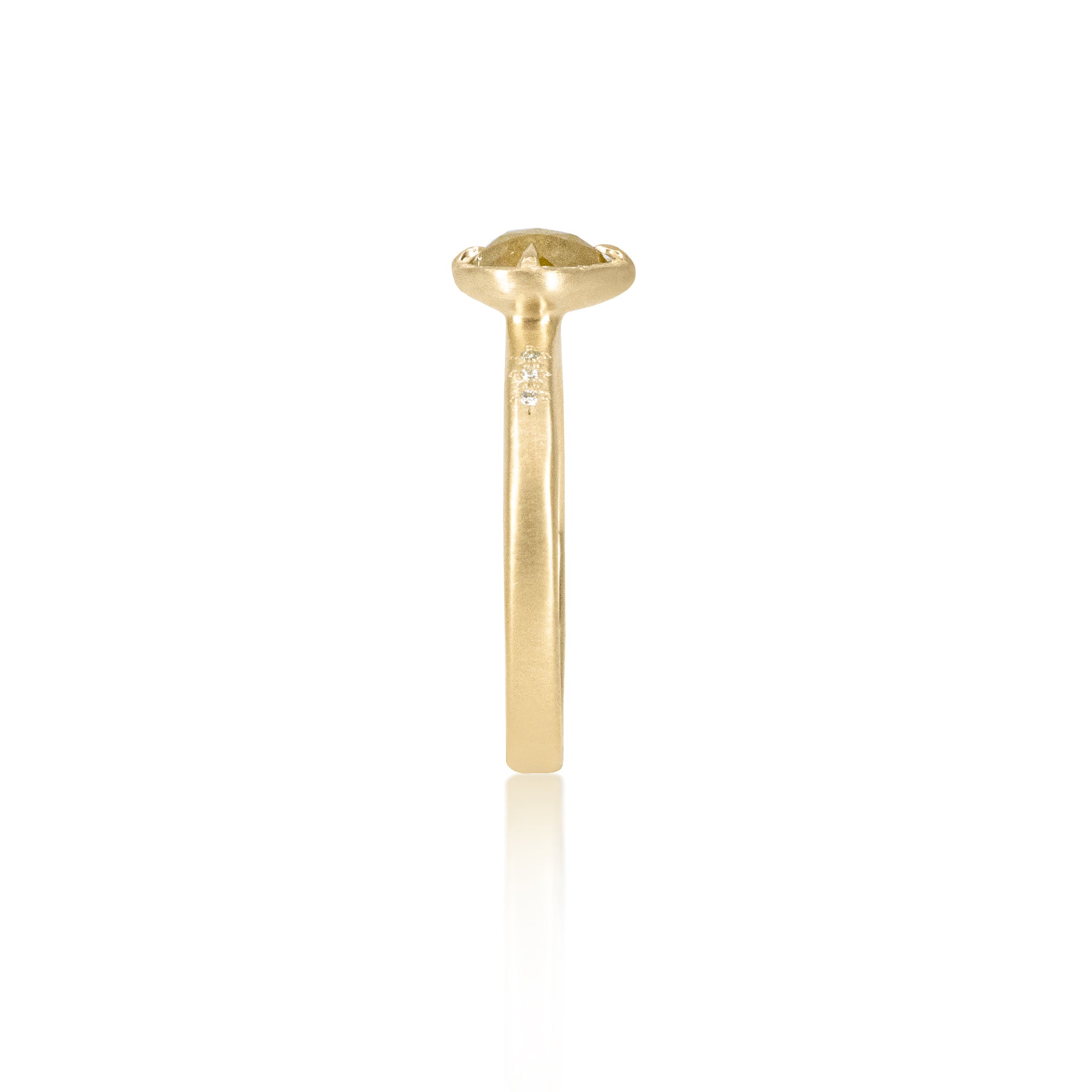 Yellow Diamond Pear Ring