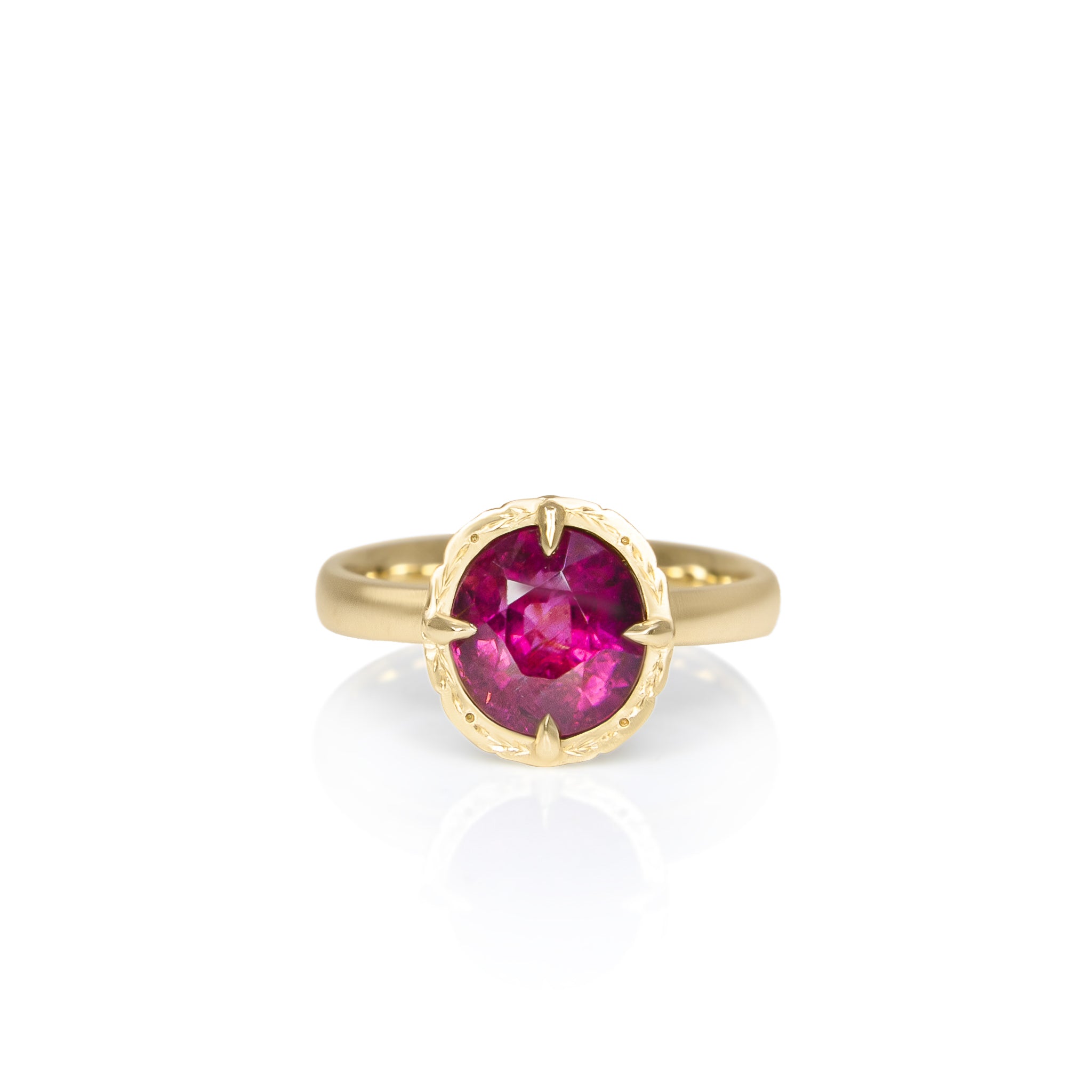 Pink Tourmaline Basket Ring