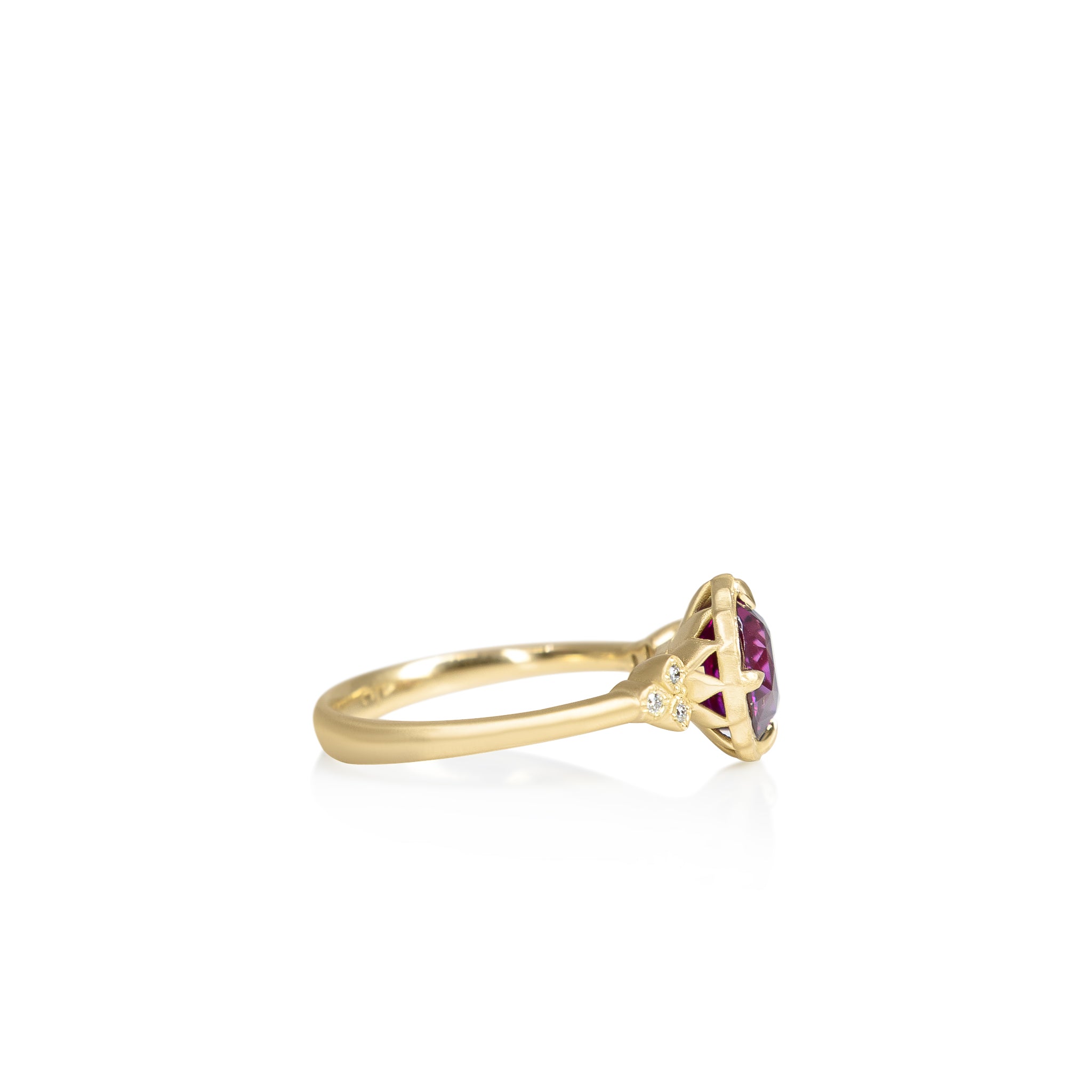 Pink Sapphire Engraved Ring