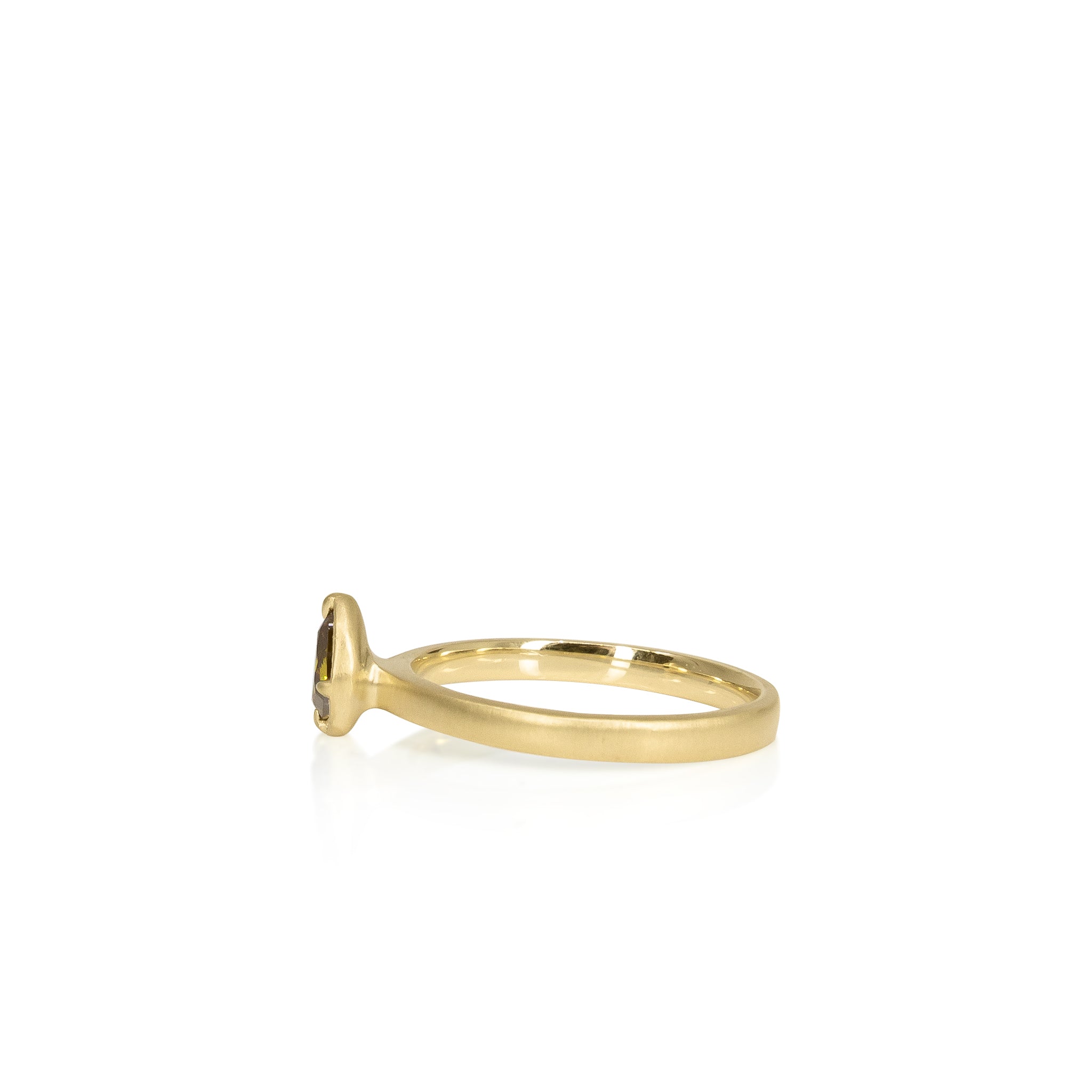 Orange Pear Diamond Stackable Ring