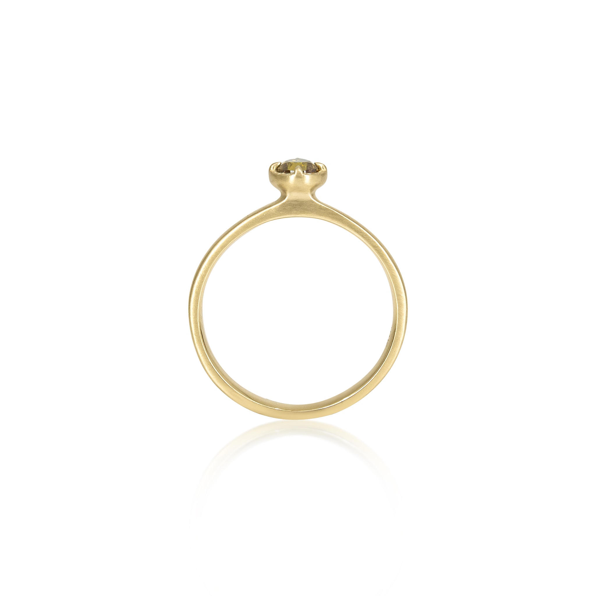 Orange Pear Diamond Stackable Ring