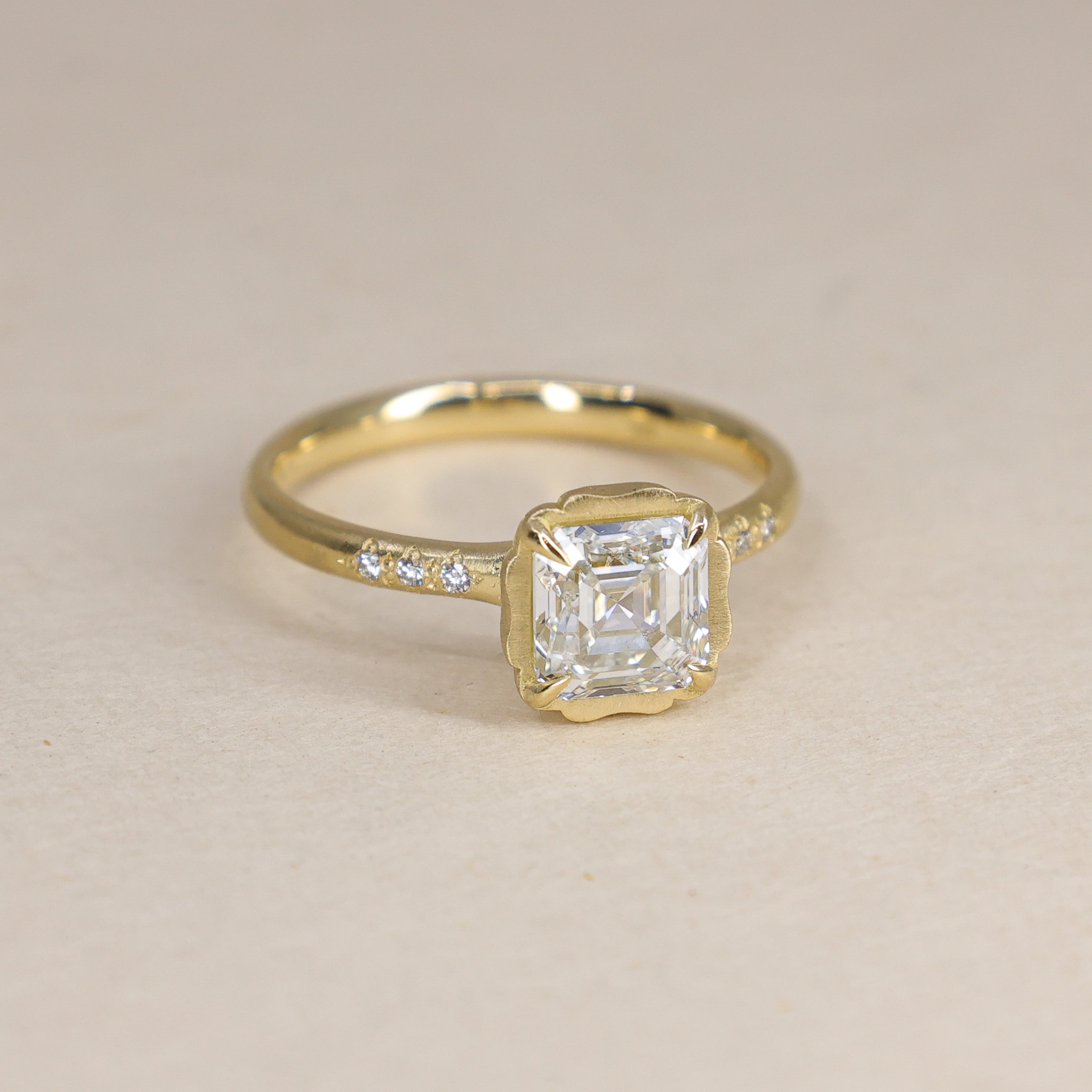 Rose Petal Asscher Ring