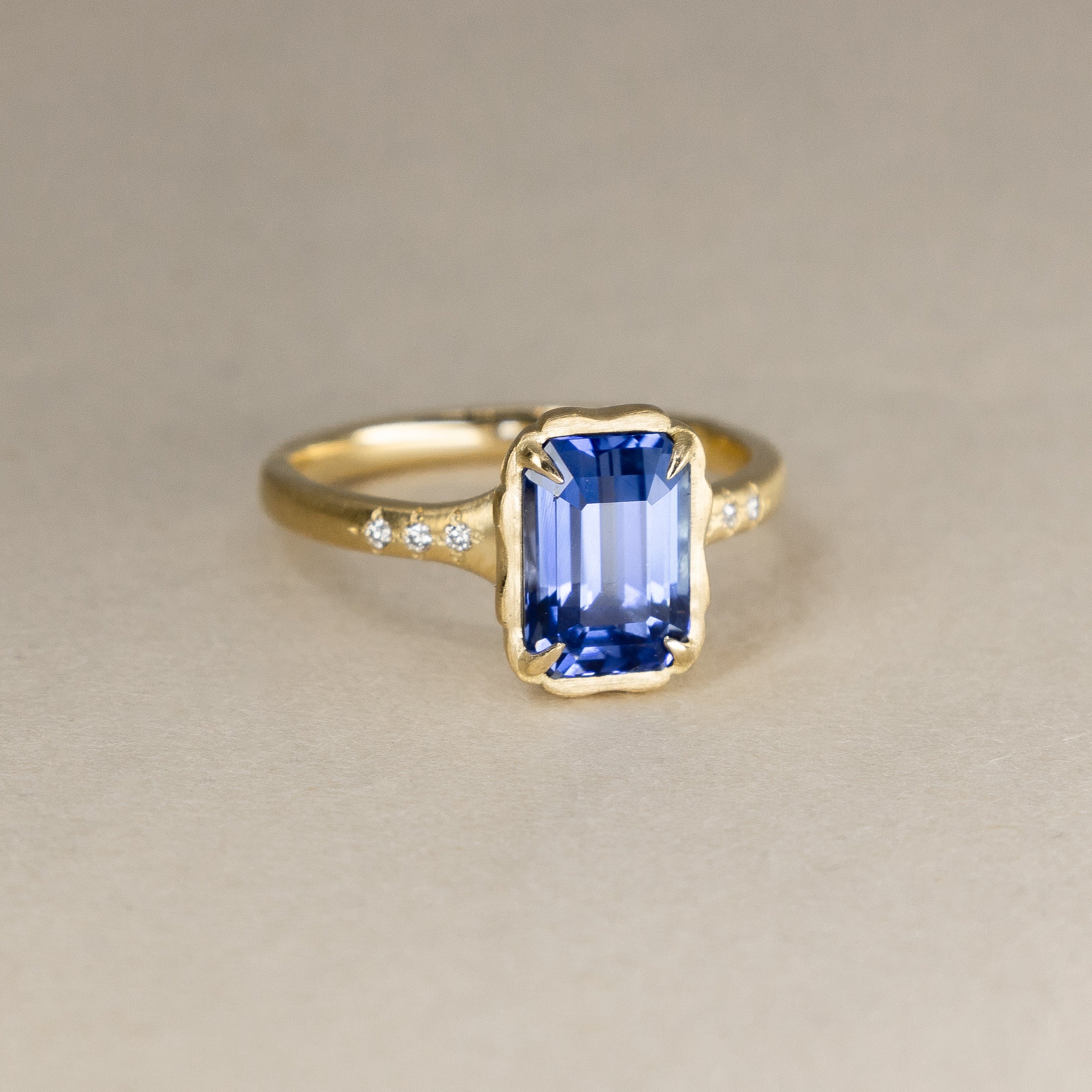 Step Cut Sapphire Stillwater Ring - 3.10ct