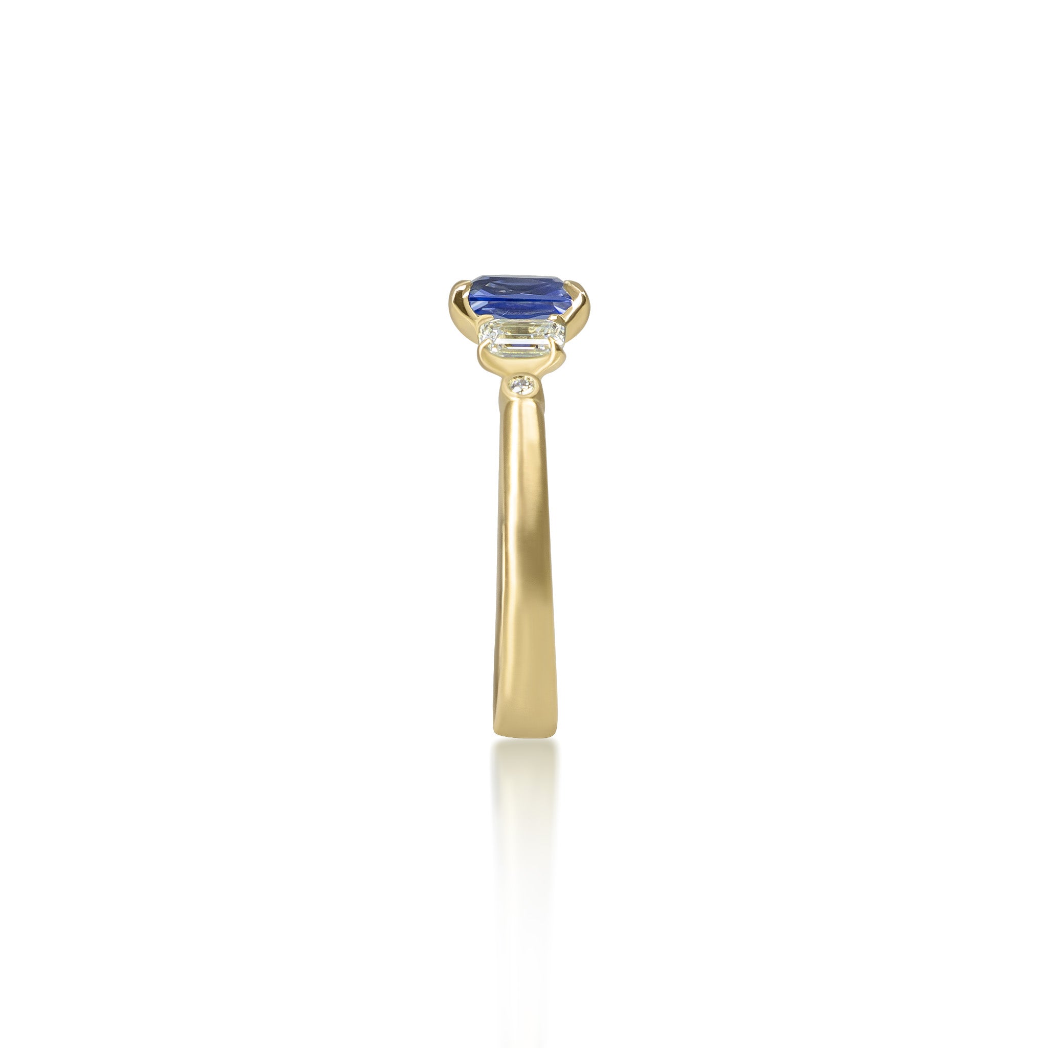 Step Cut Sapphire Rambling Rose Ring - 1.20ct