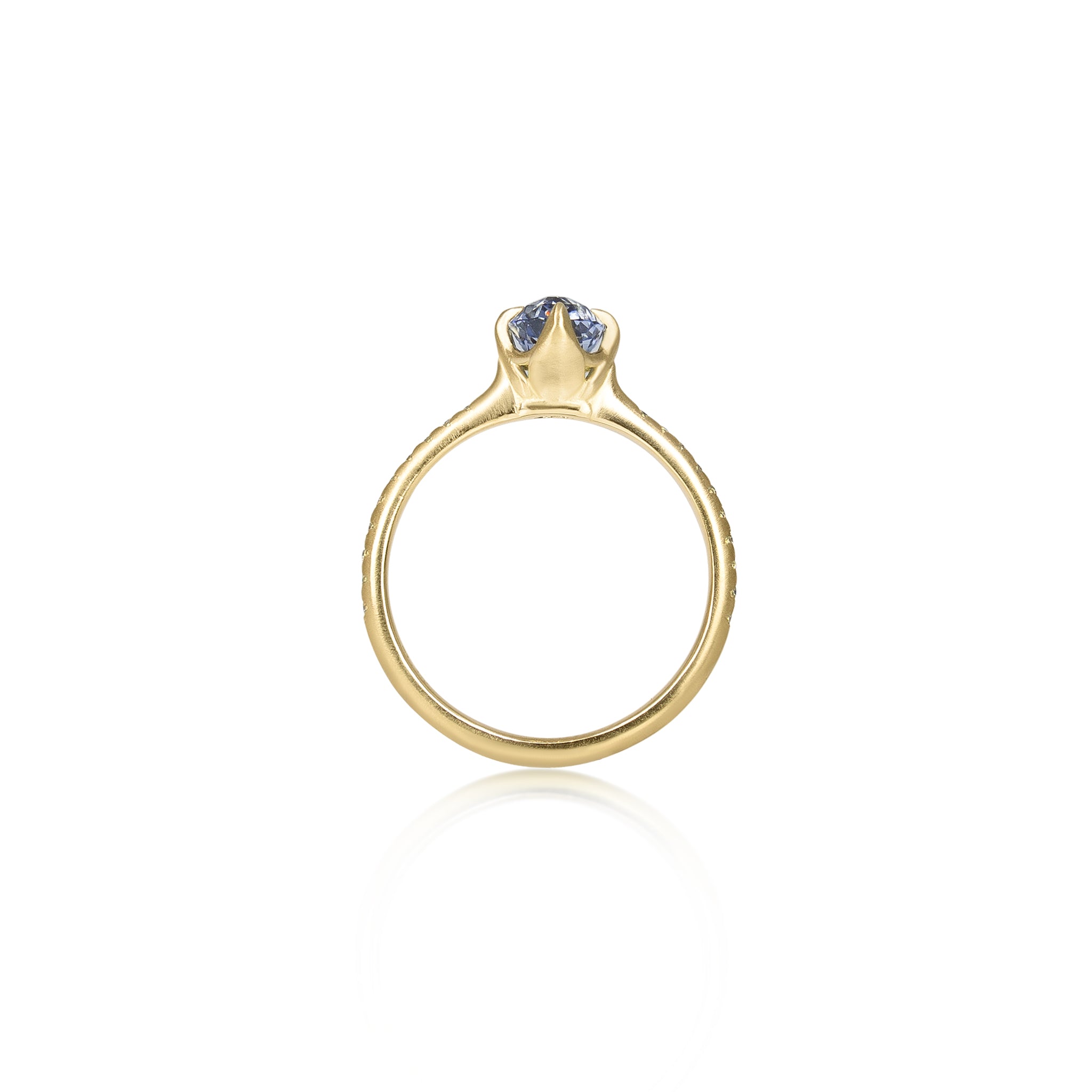 Oval Sapphire Rosehip Ring - 1.30ct