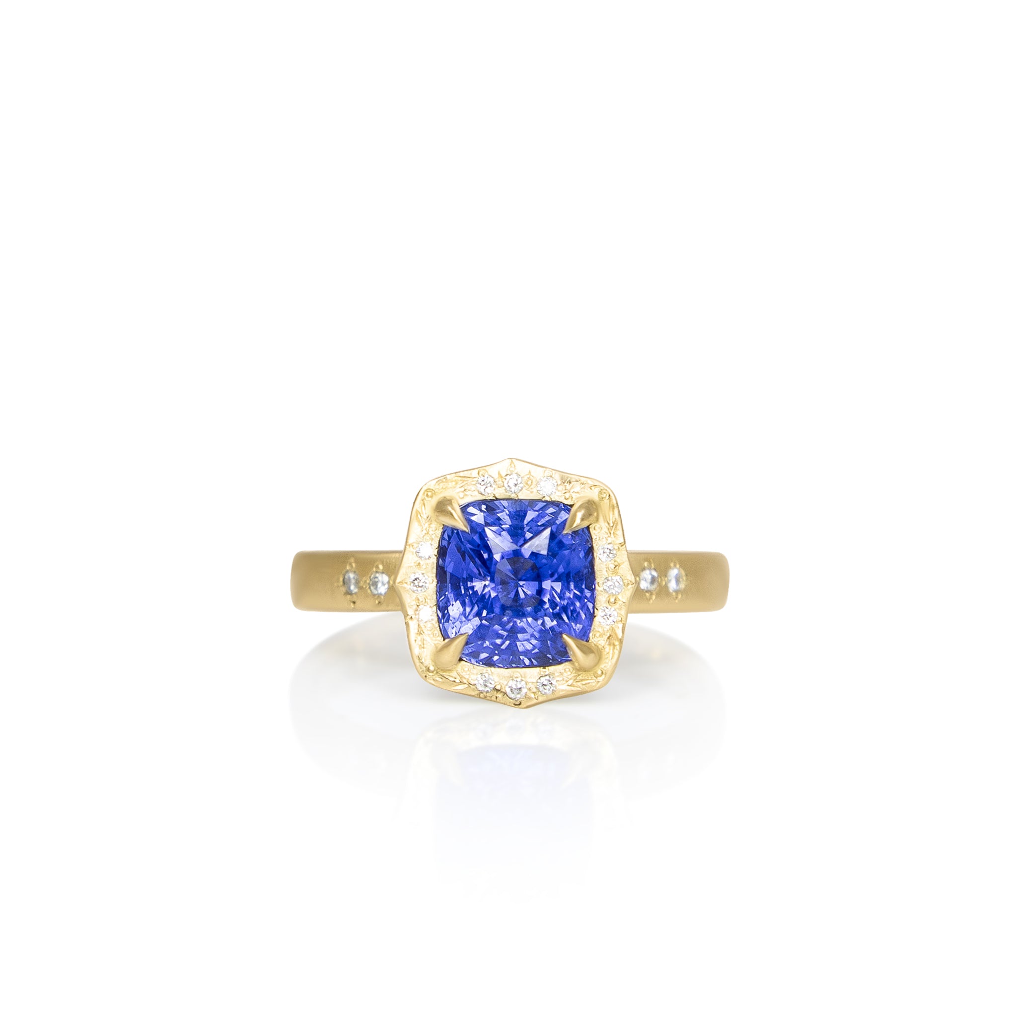 Cushion Sapphire Grace Basket Ring - 2.30ct