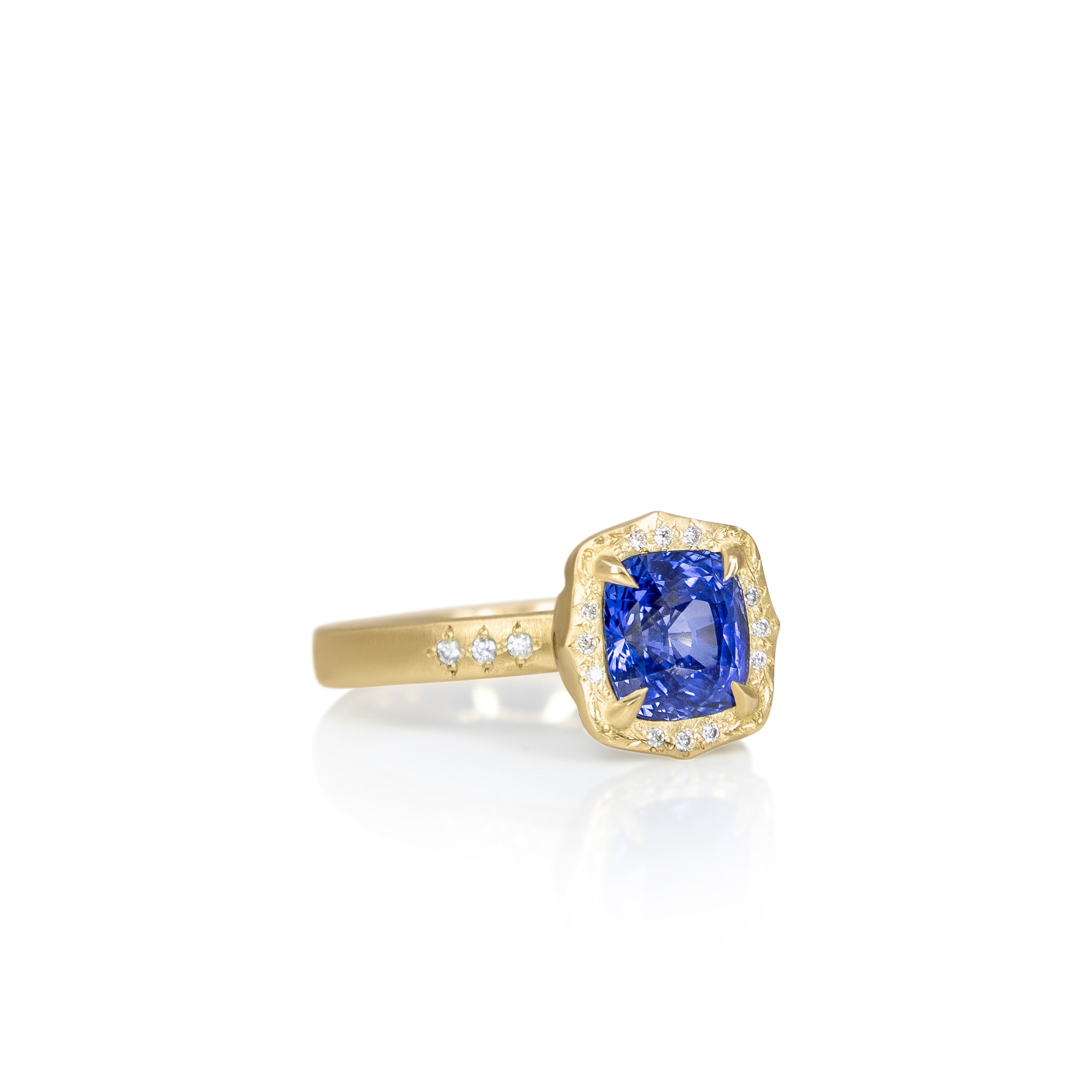 Cushion Sapphire Grace Basket Ring - 2.30ct