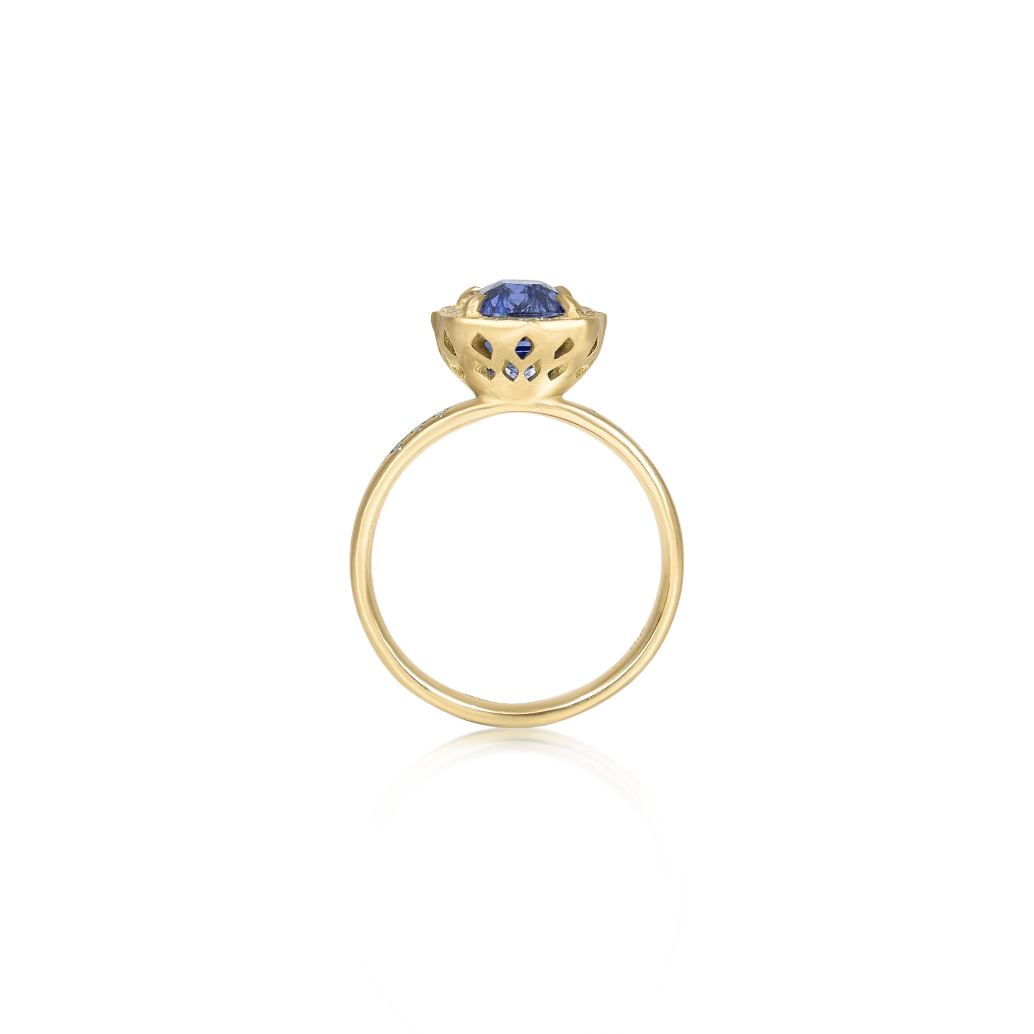 Sapphire Grace Basket Ring