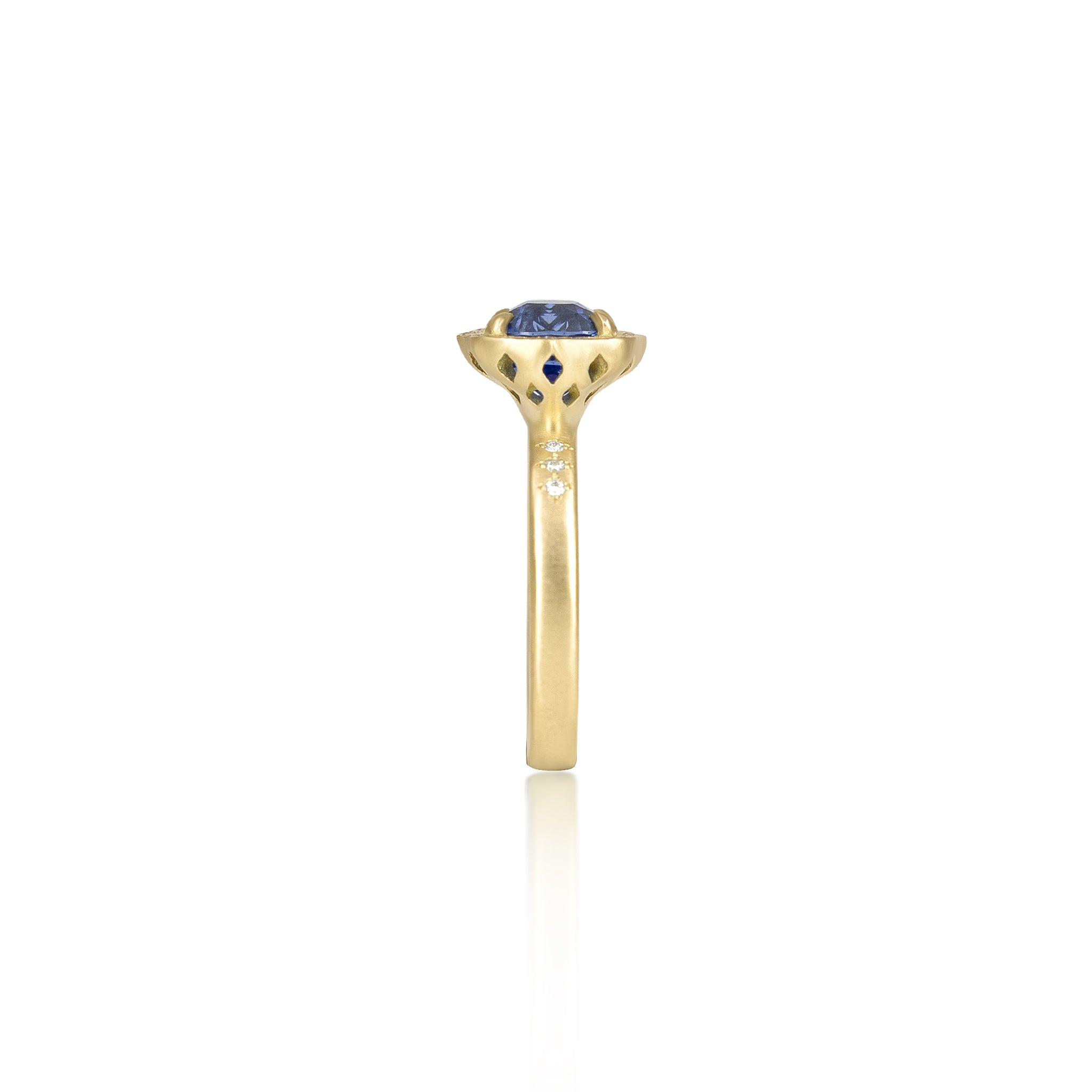 Cushion Sapphire Grace Basket Ring - 2.30ct