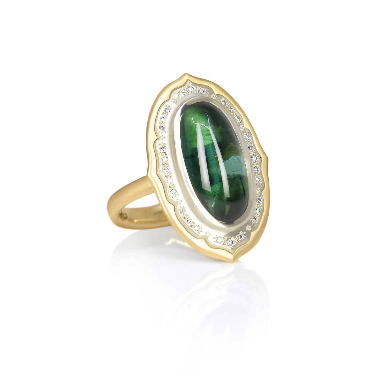 Green Tourmaline Stillwater Ring