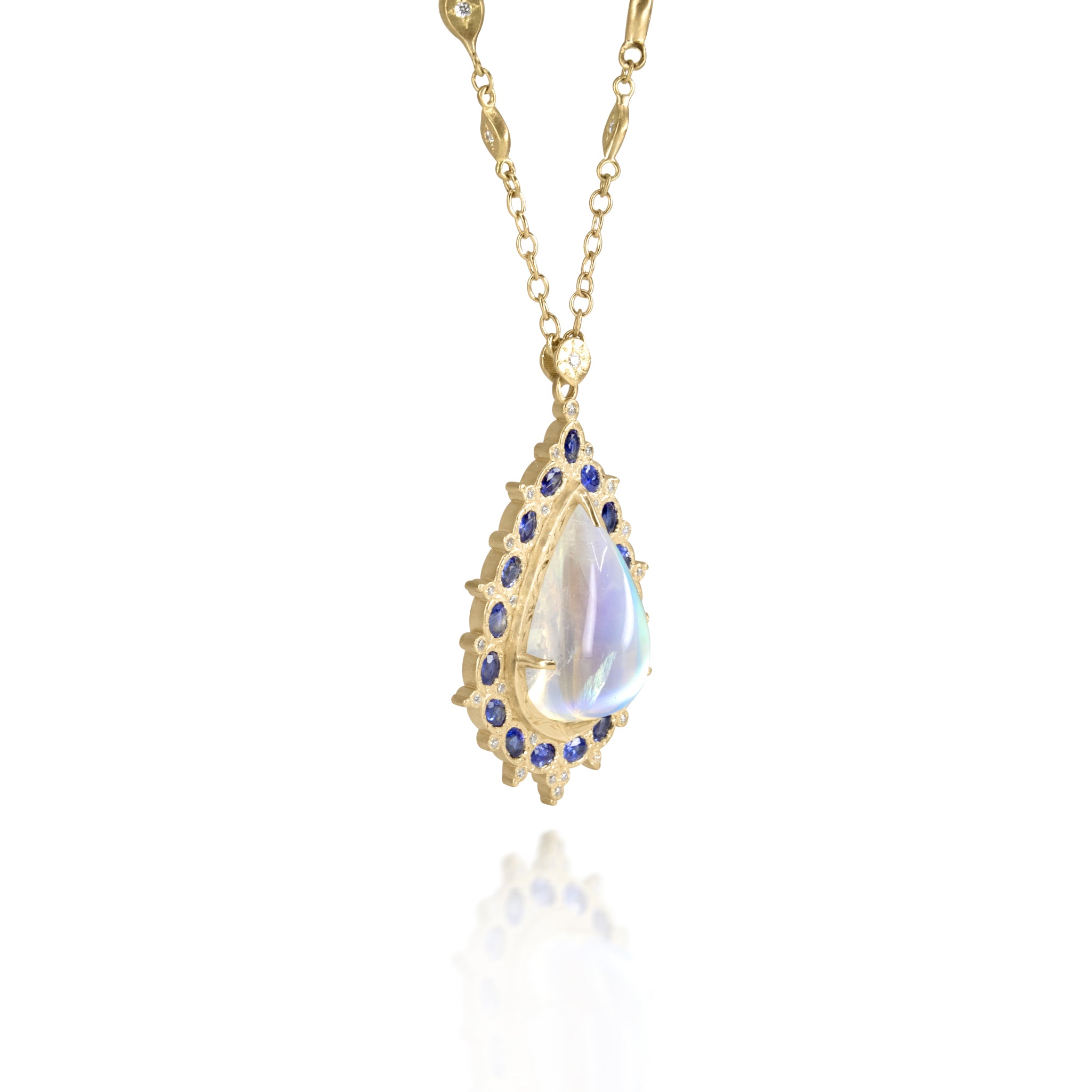 Moonstone and Sapphire Pendant