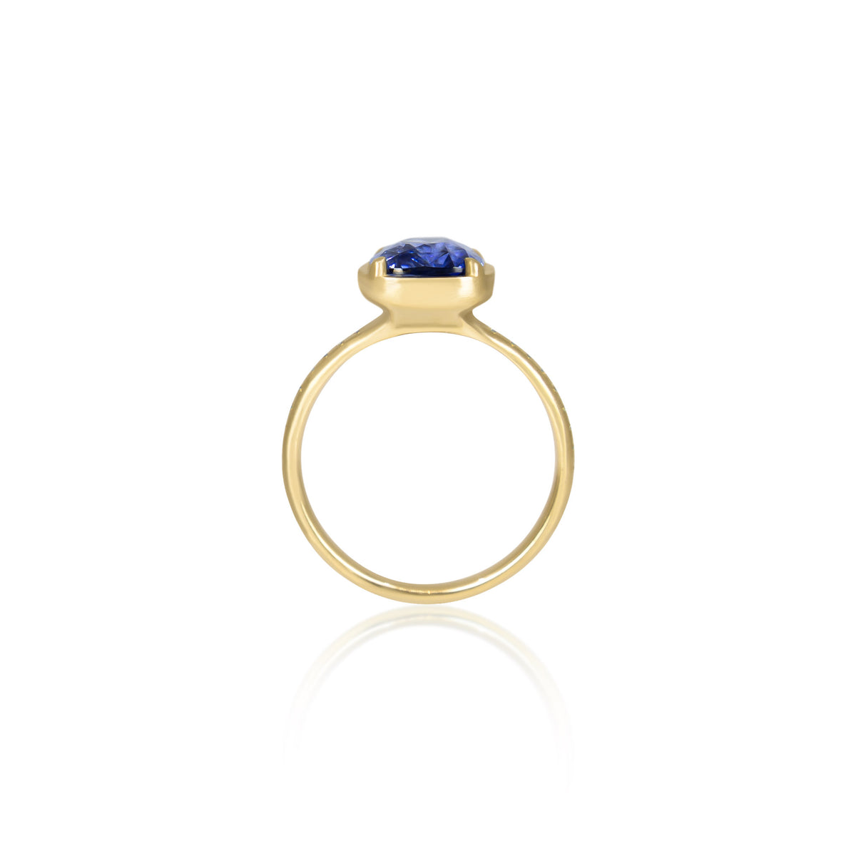 Cushion Blue Sapphire Polaris Ring