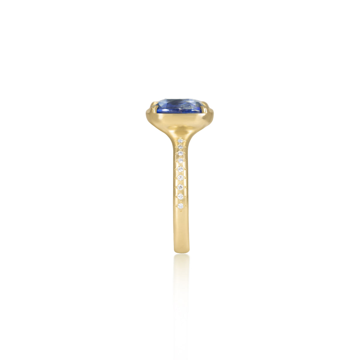 Cushion Blue Sapphire Polaris Ring