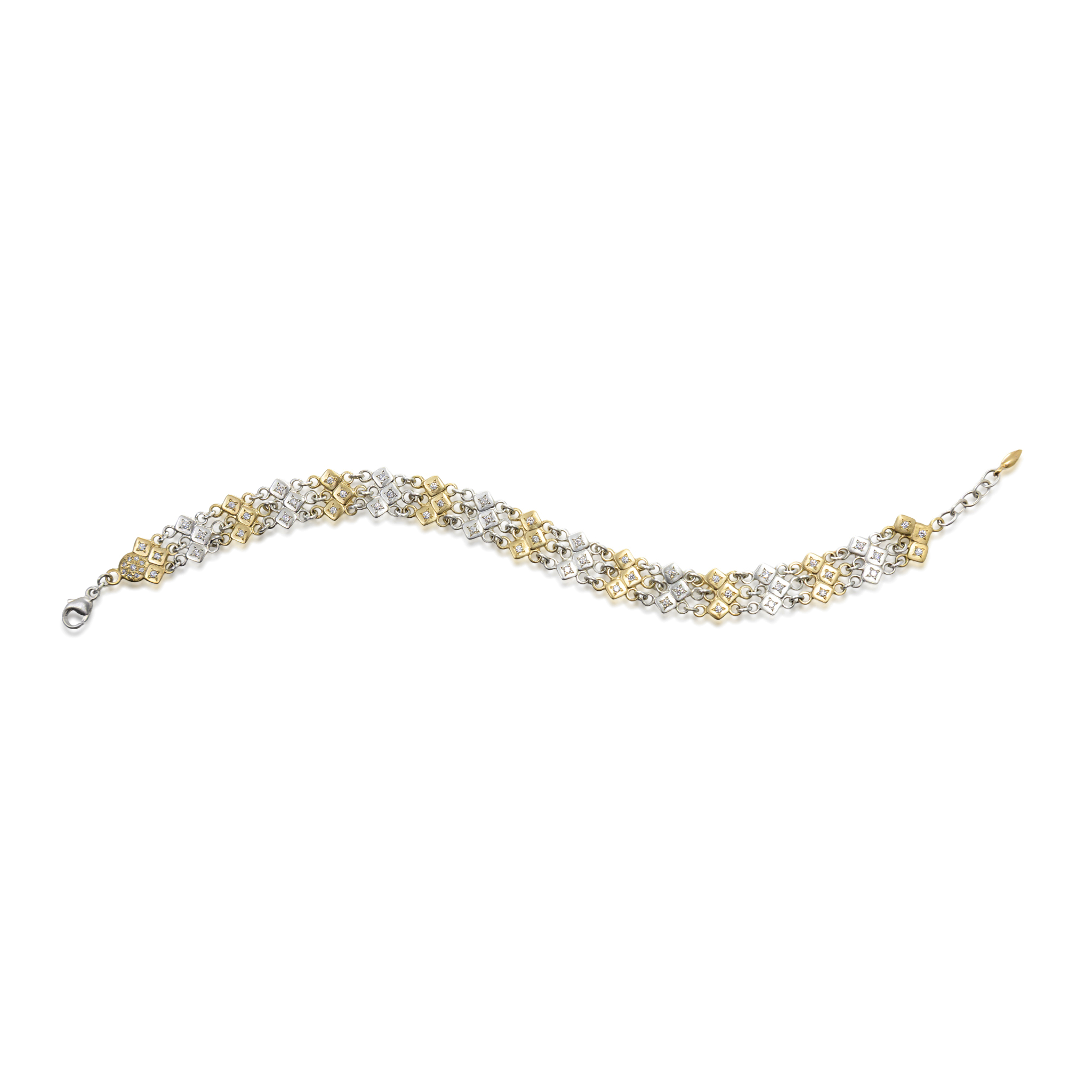 Diamond Triple Link Bracelet