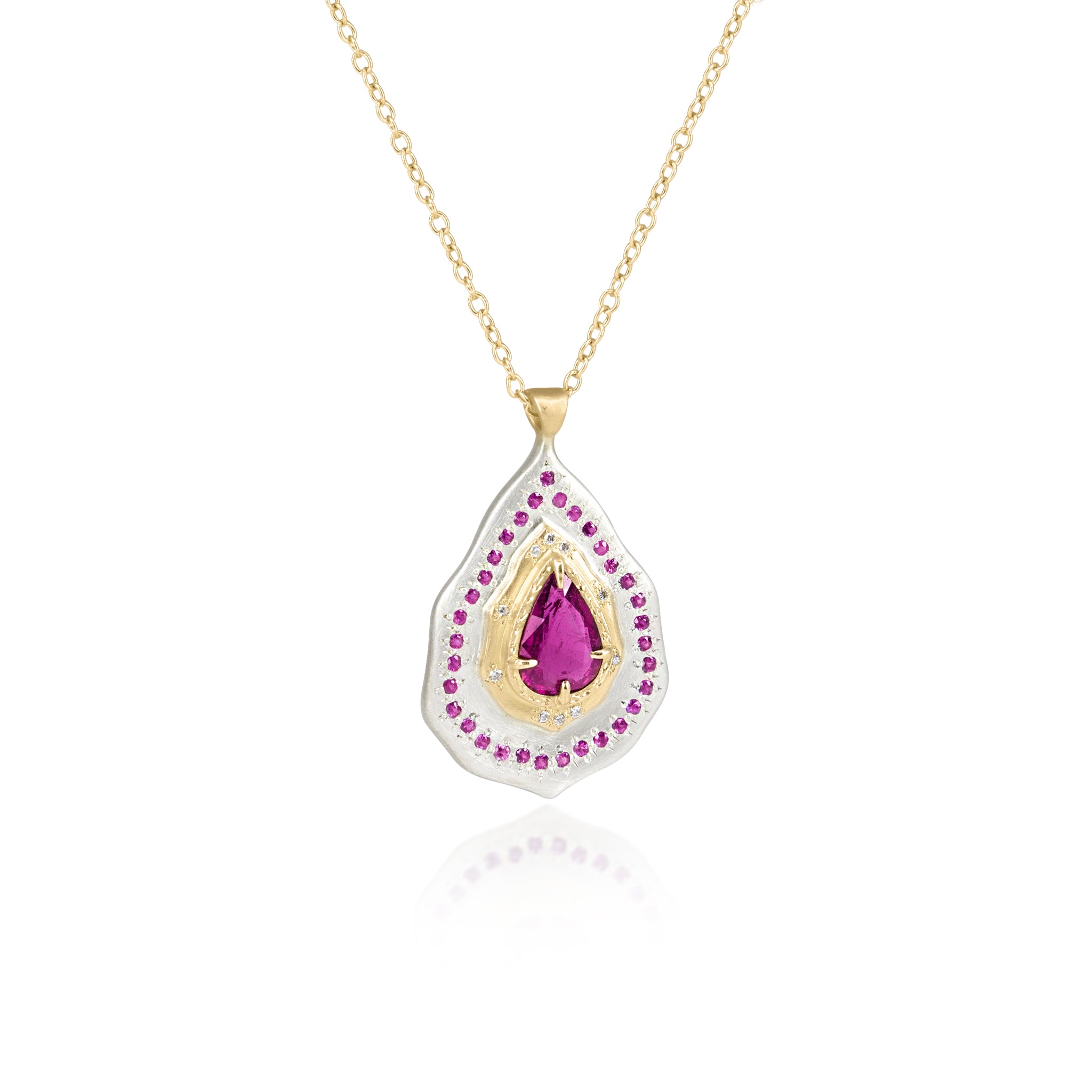 Two Tone Pink Tourmaline Pendant
