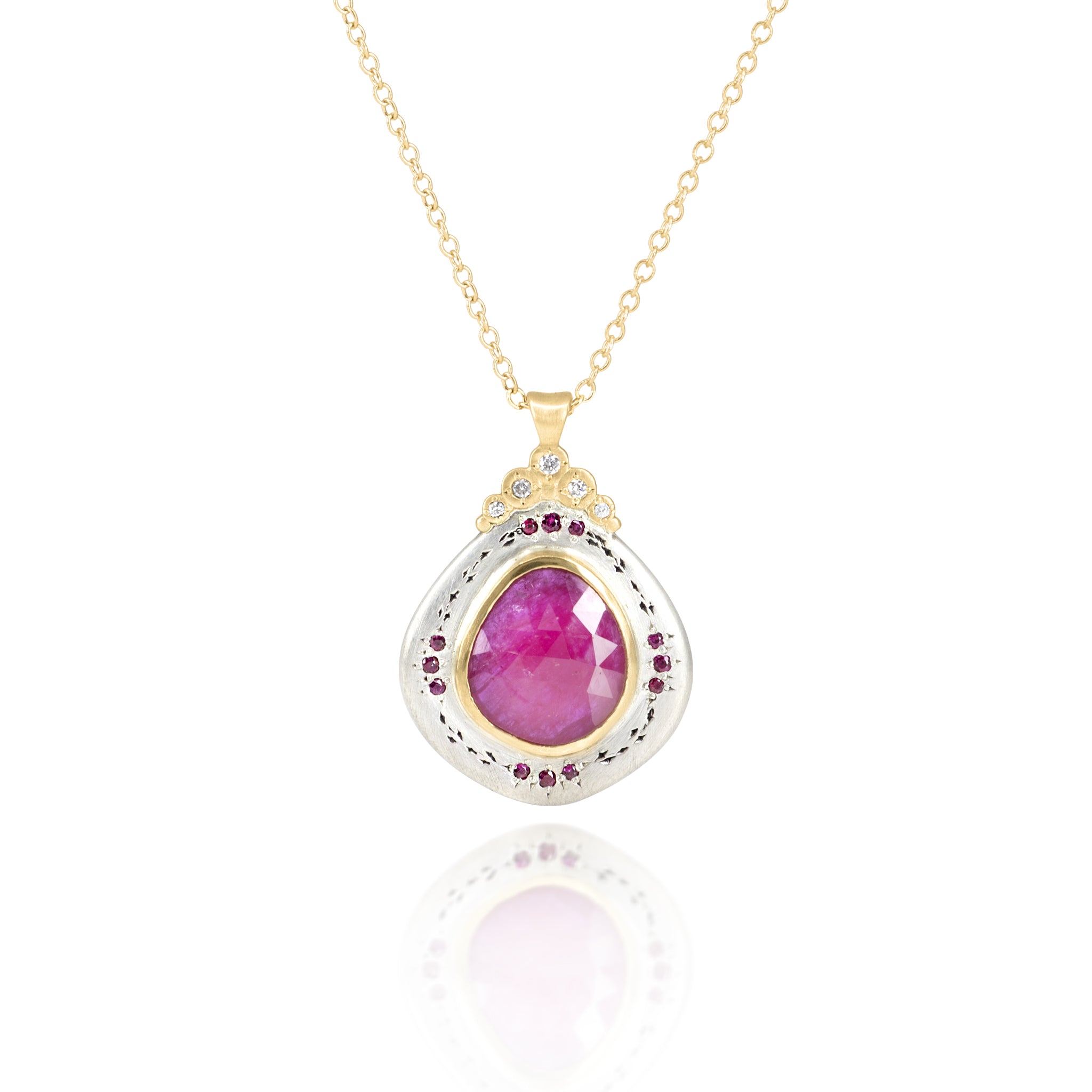 Two Tone Ruby Pendant
