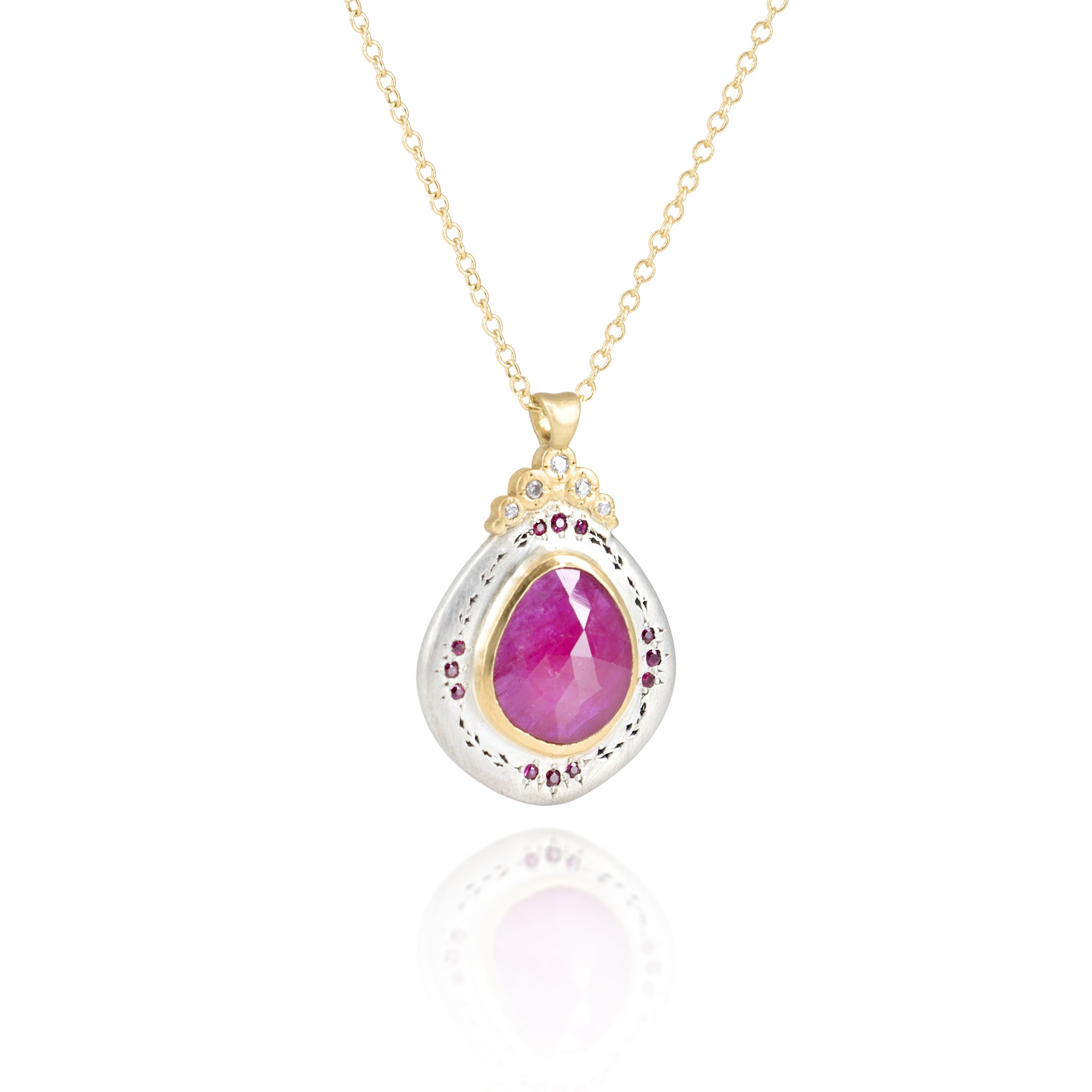 Two Tone Ruby Pendant