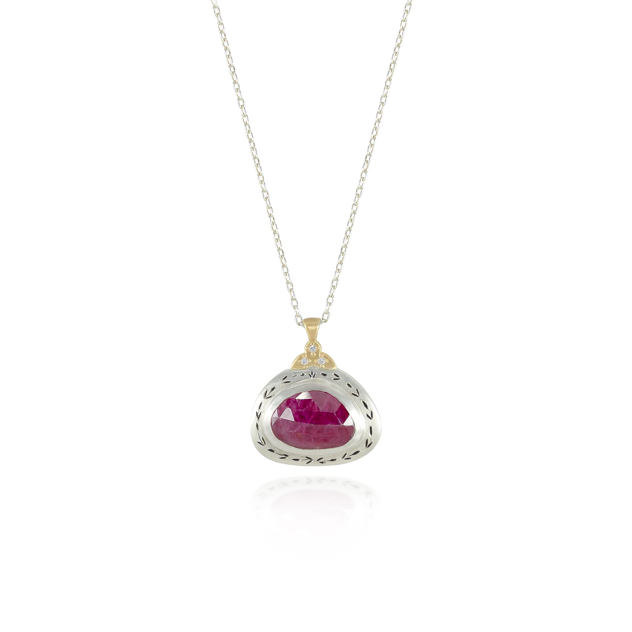 Two Tone Ruby Slice Pendant