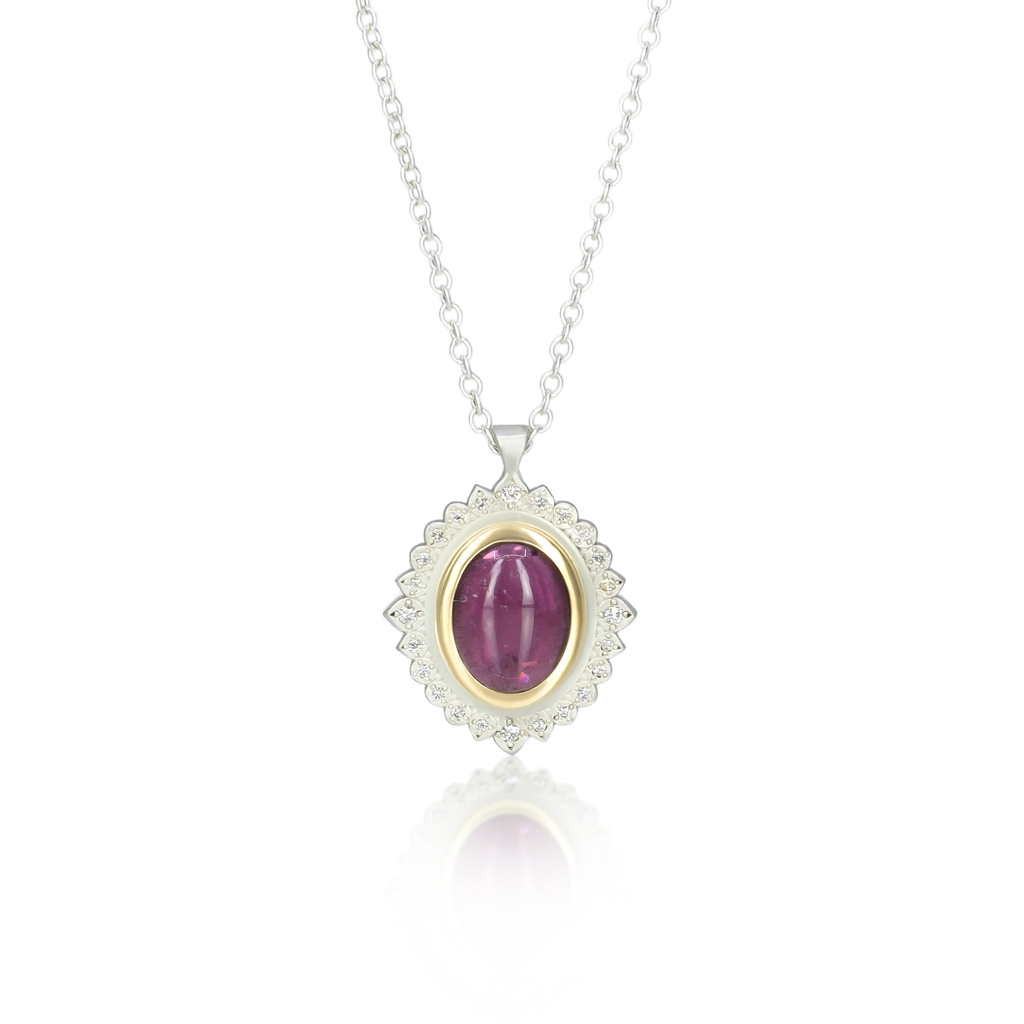 Pink Tourmaline Flame Pendant