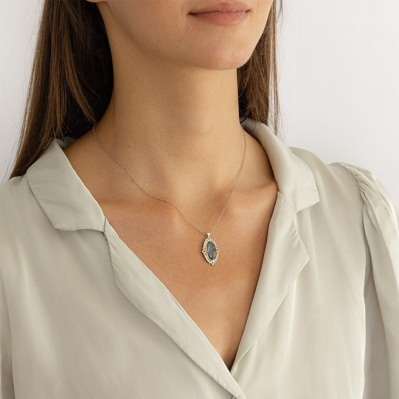 Aquamarine Flame Pendant