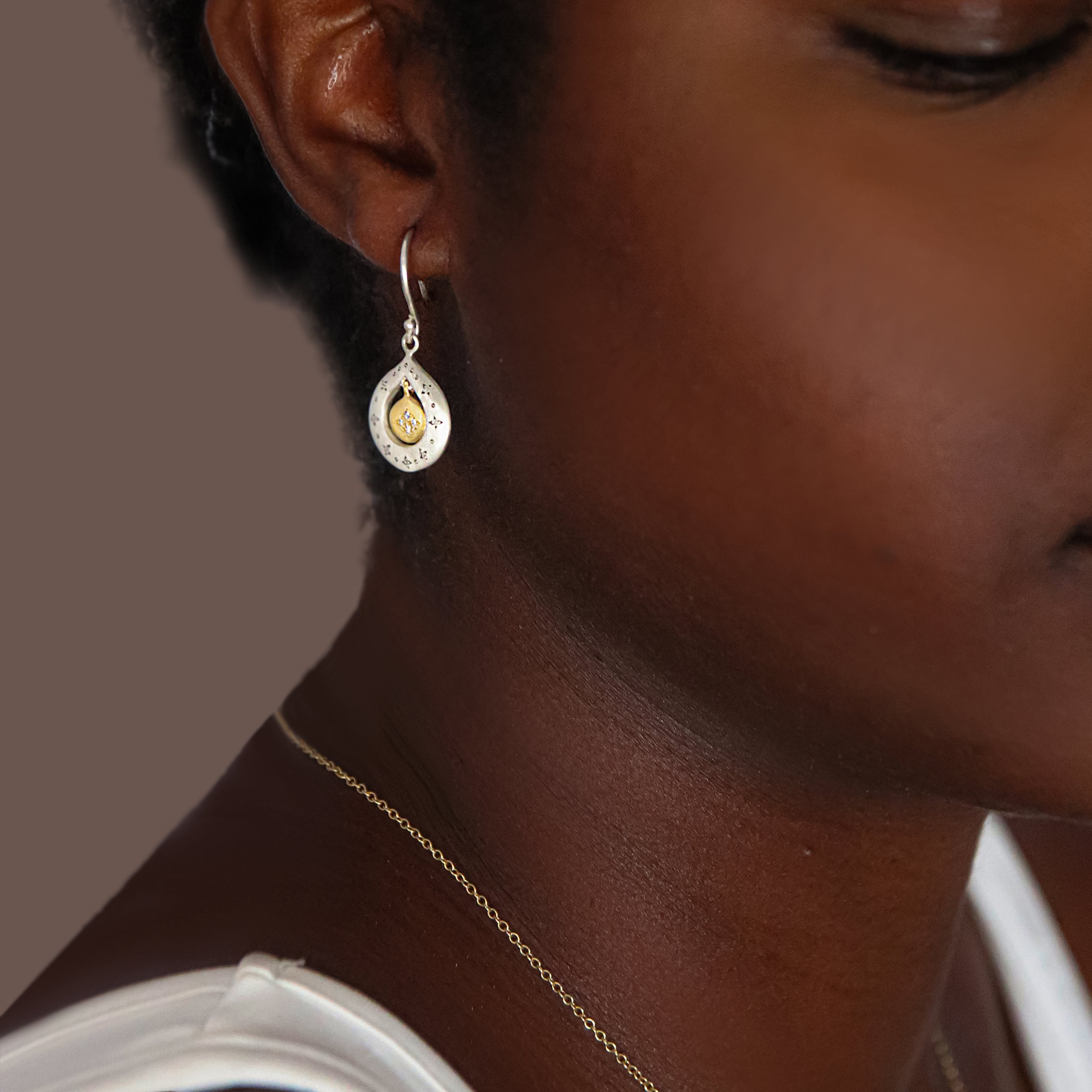 Round Shooting Star Earrings