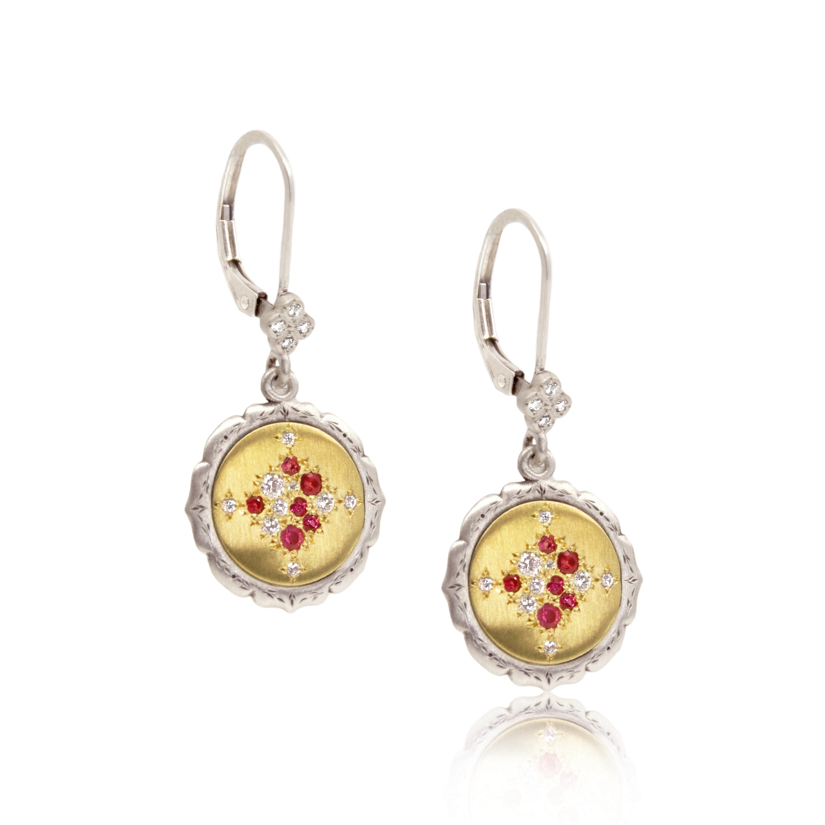 Round Scallop Edge Earrings