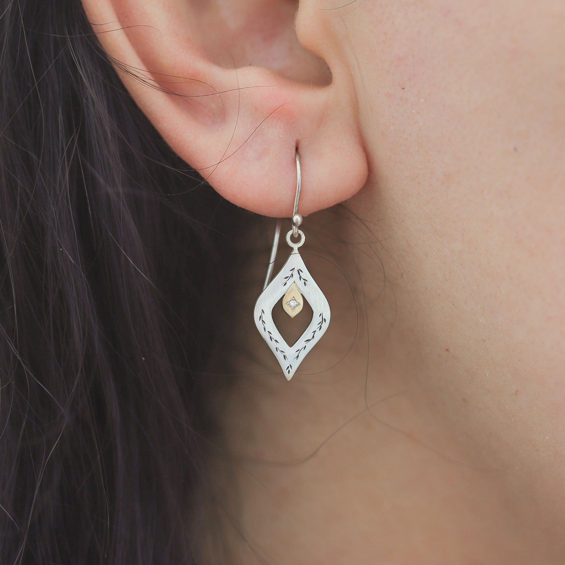 Two Tone Window to Paradise Earring
