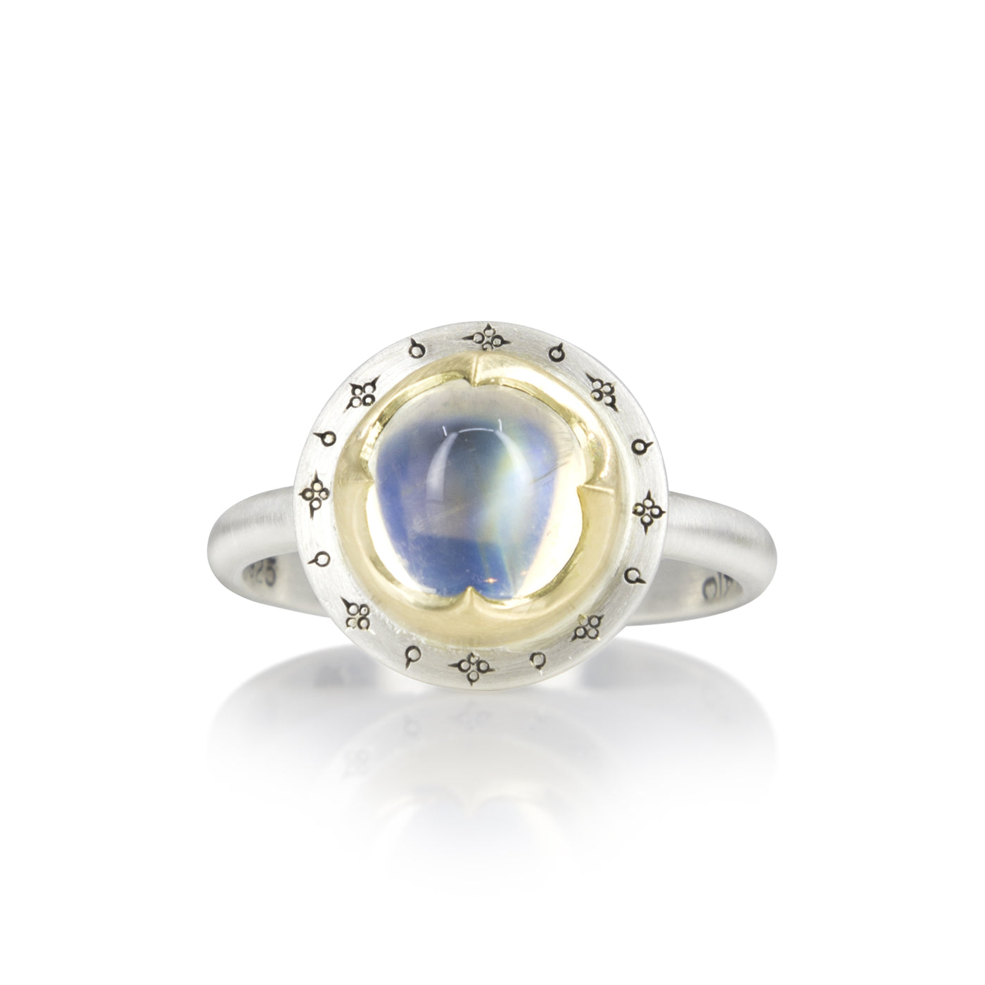 Two Tone Moonstone Ring