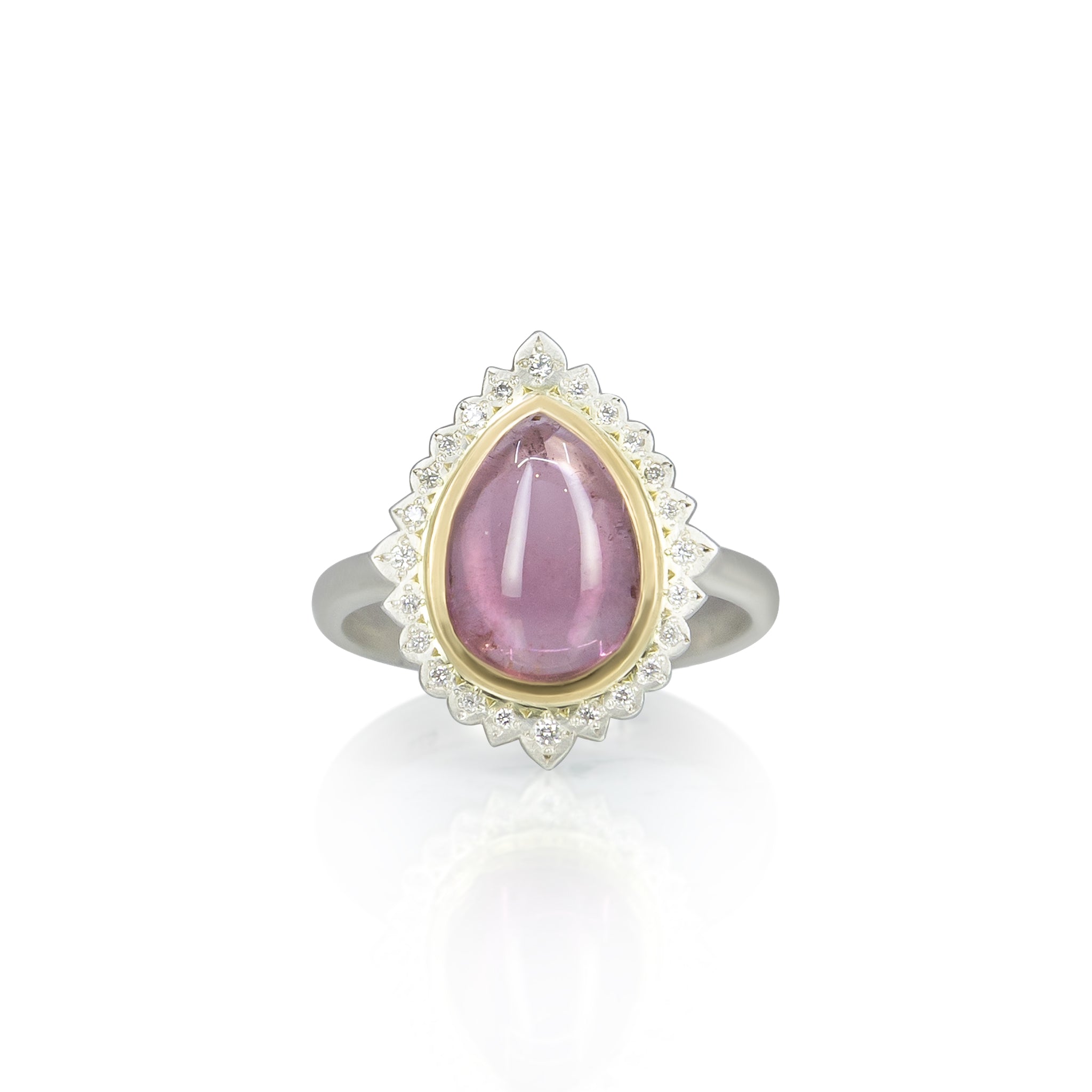 Pink Tourmaline Flame Ring - 3.41ct