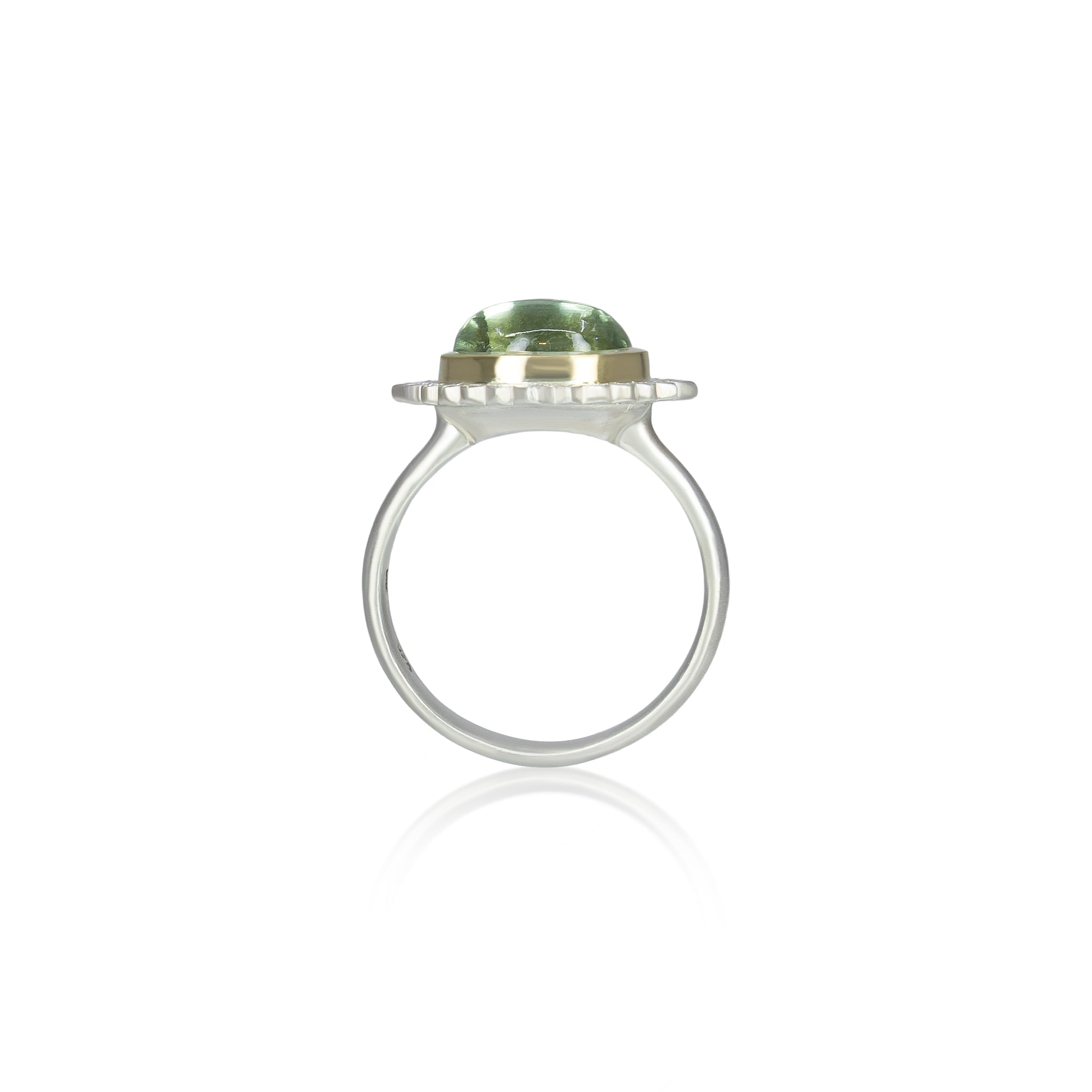 Green Tourmaline Flame Ring