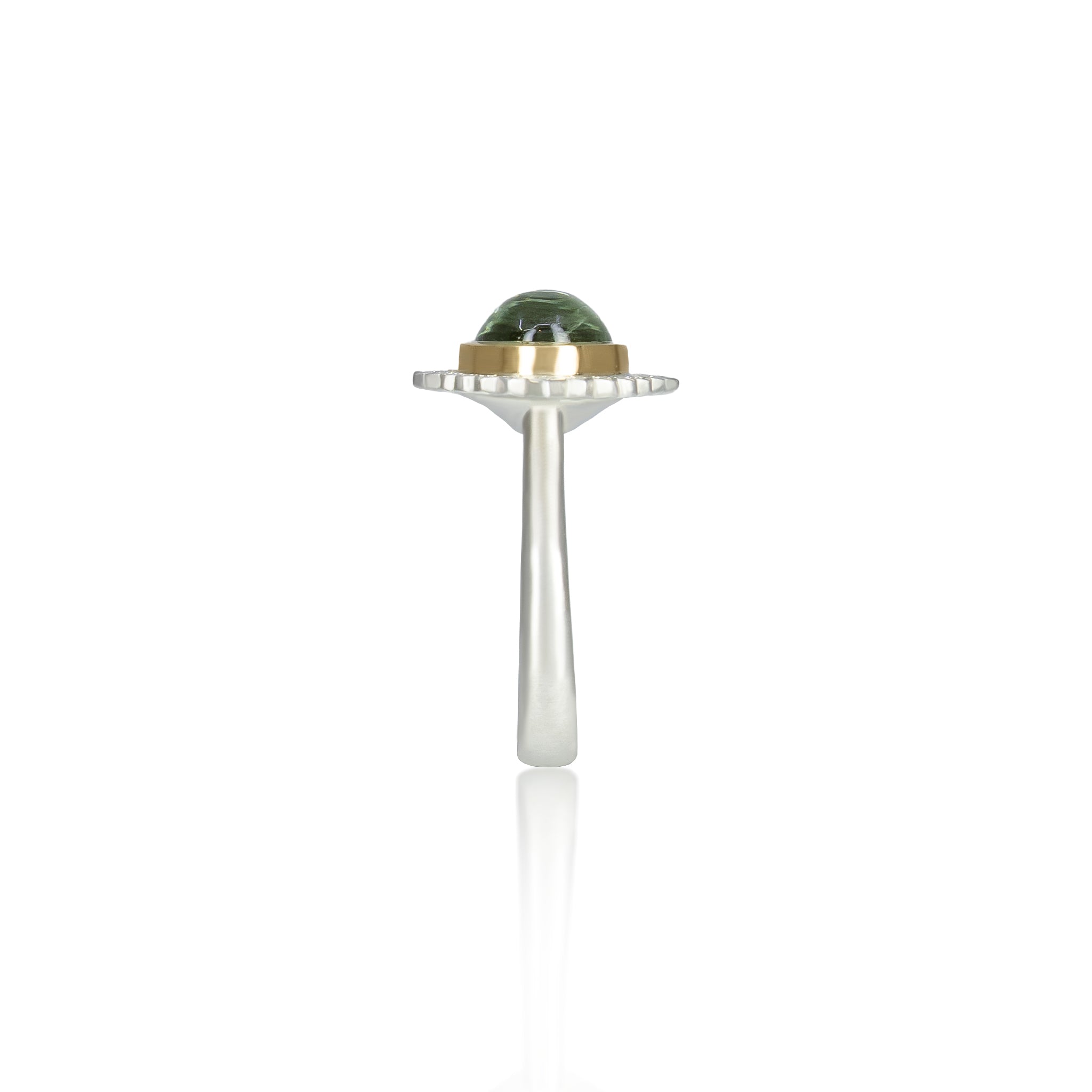 Green Tourmaline Flame Ring