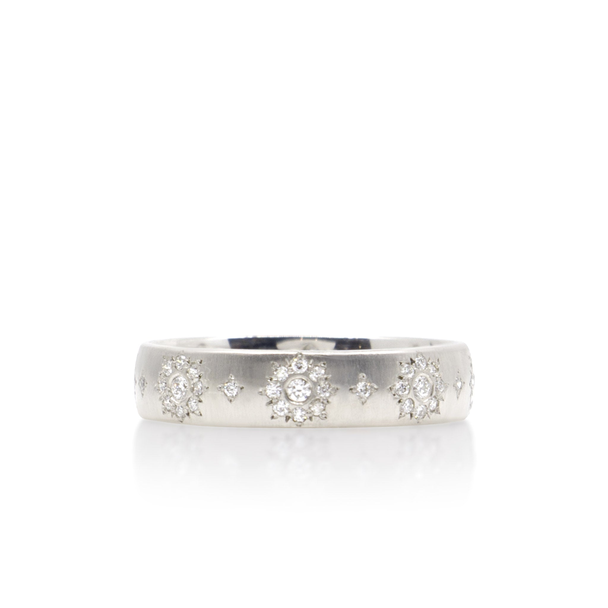 Rounded Shimmer Band in Platinum