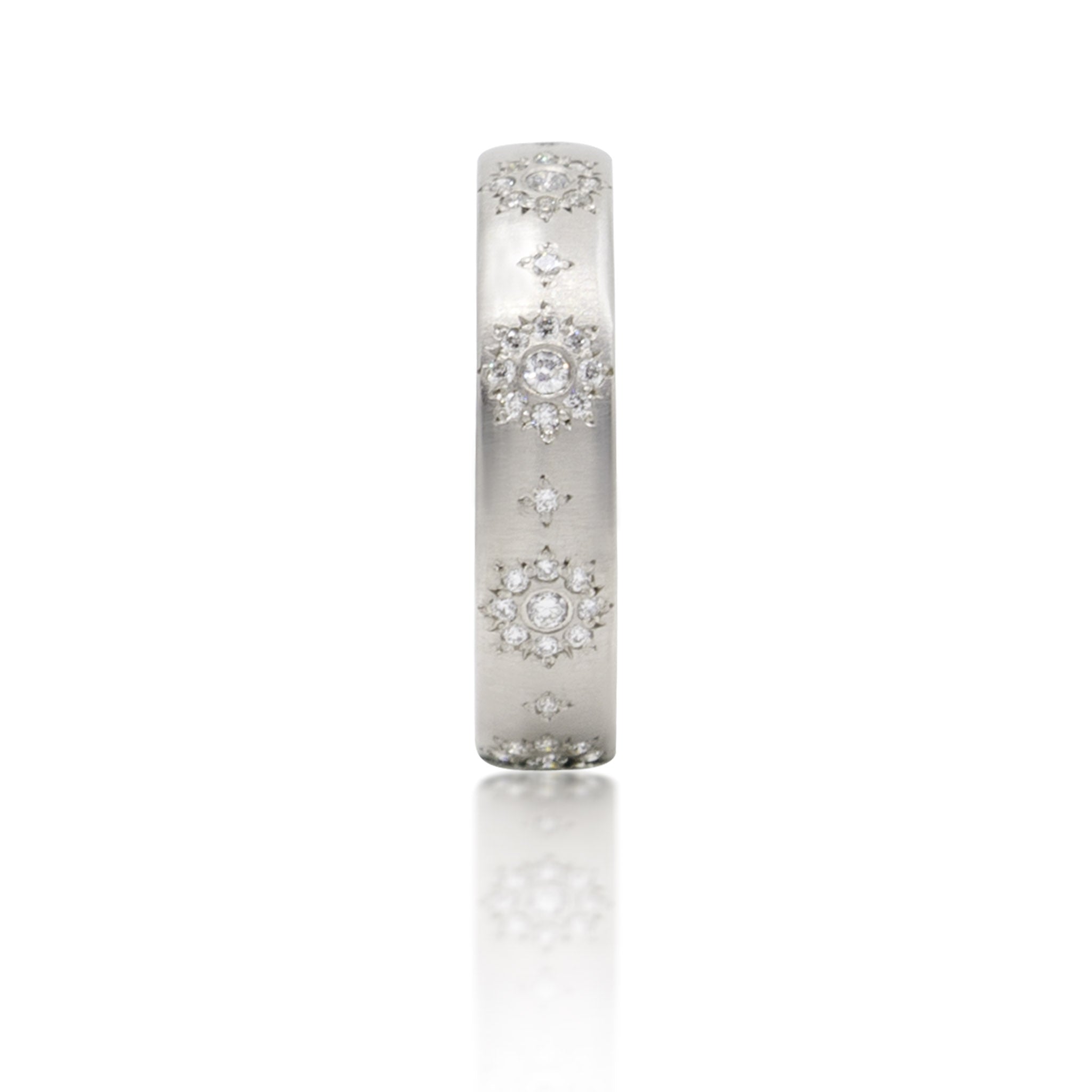 Rounded Shimmer Band in Platinum