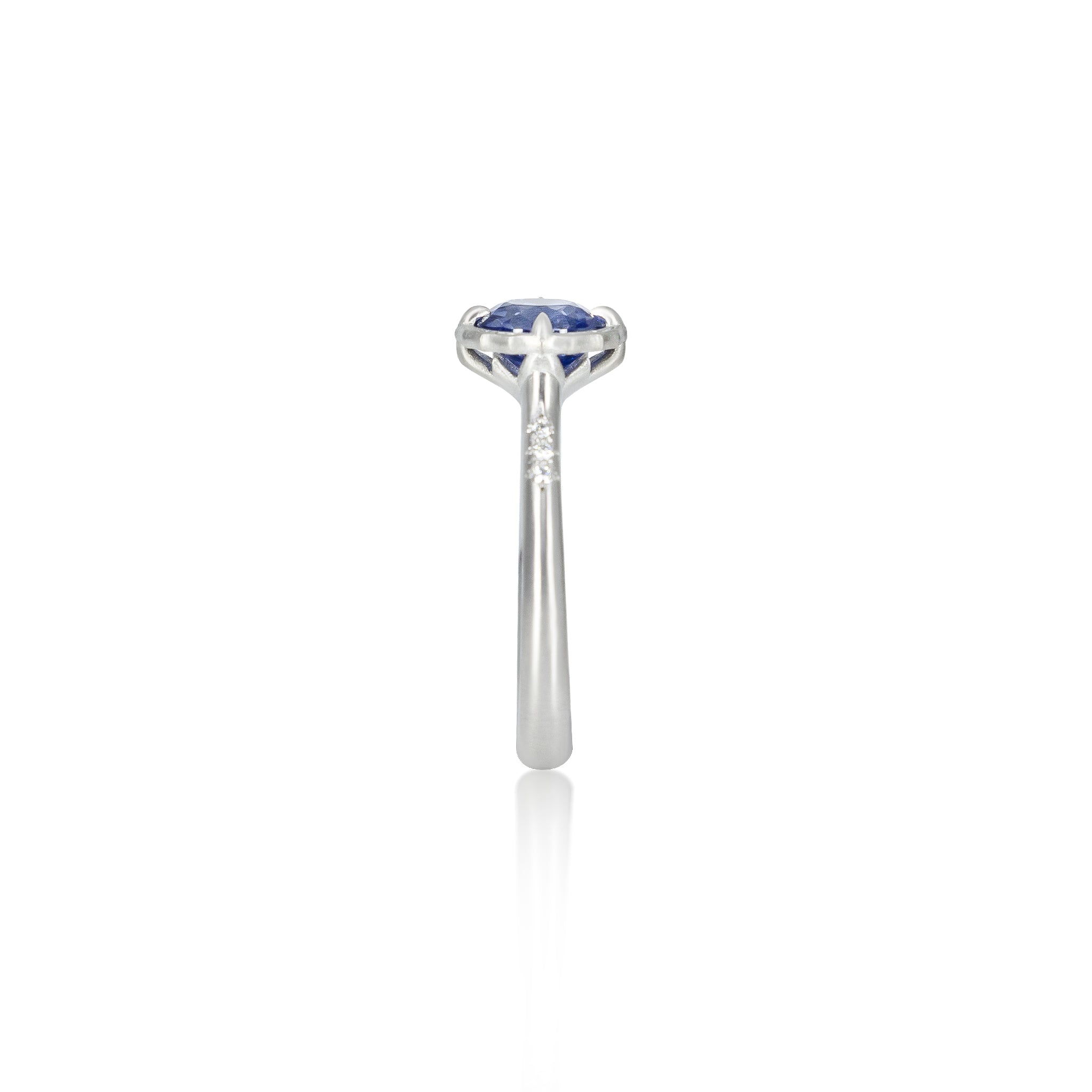 Oval Sapphire Lotus Ring - 1.21ct