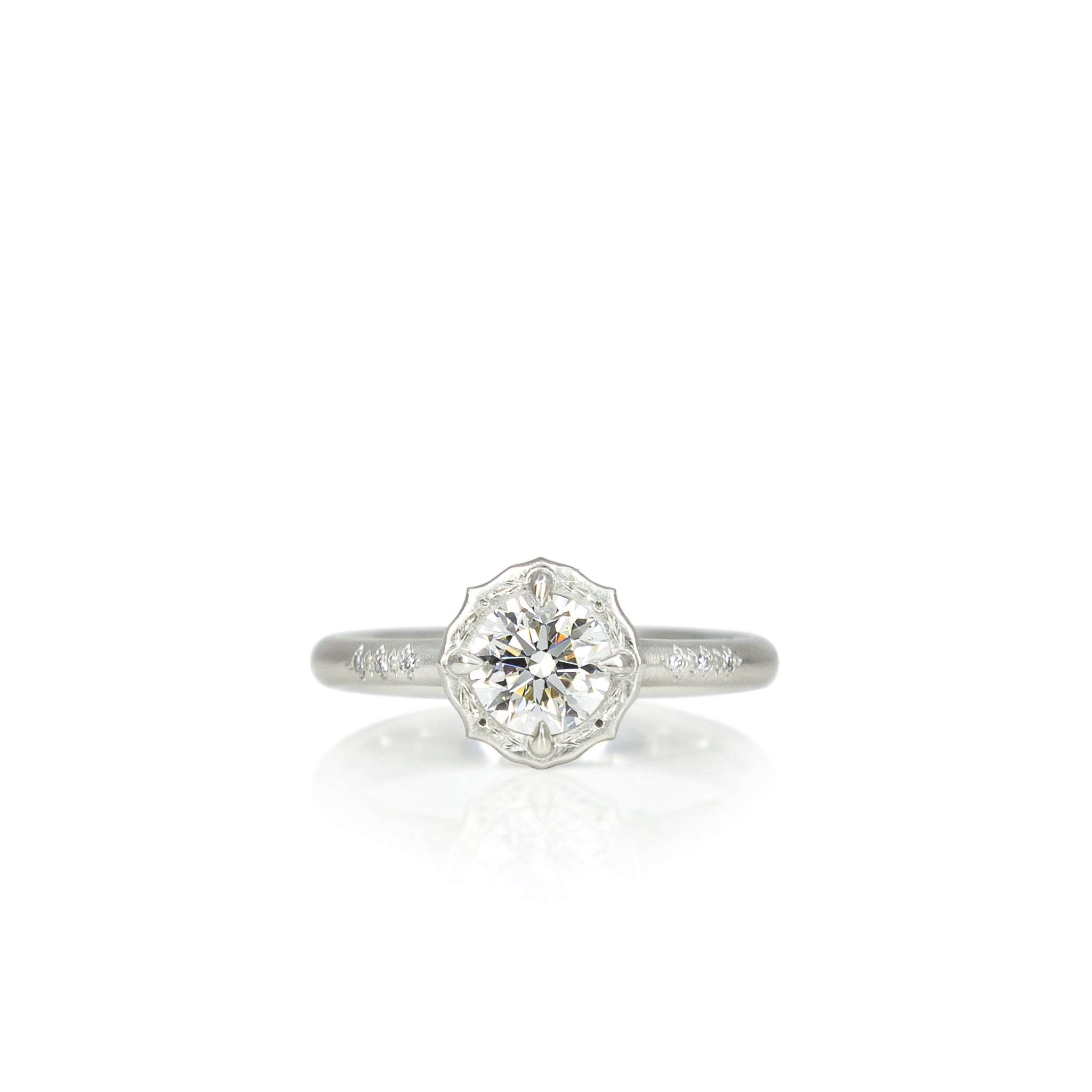 Round Lotus Ring - .74ct