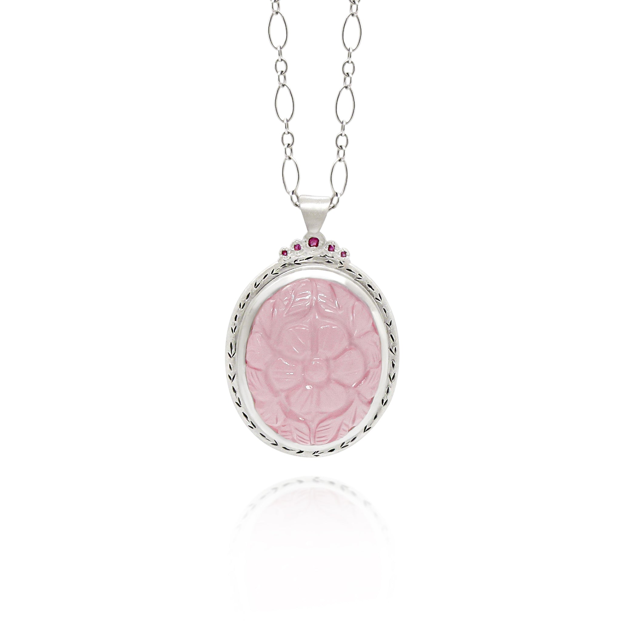 Carved Rose Quartz Pendant