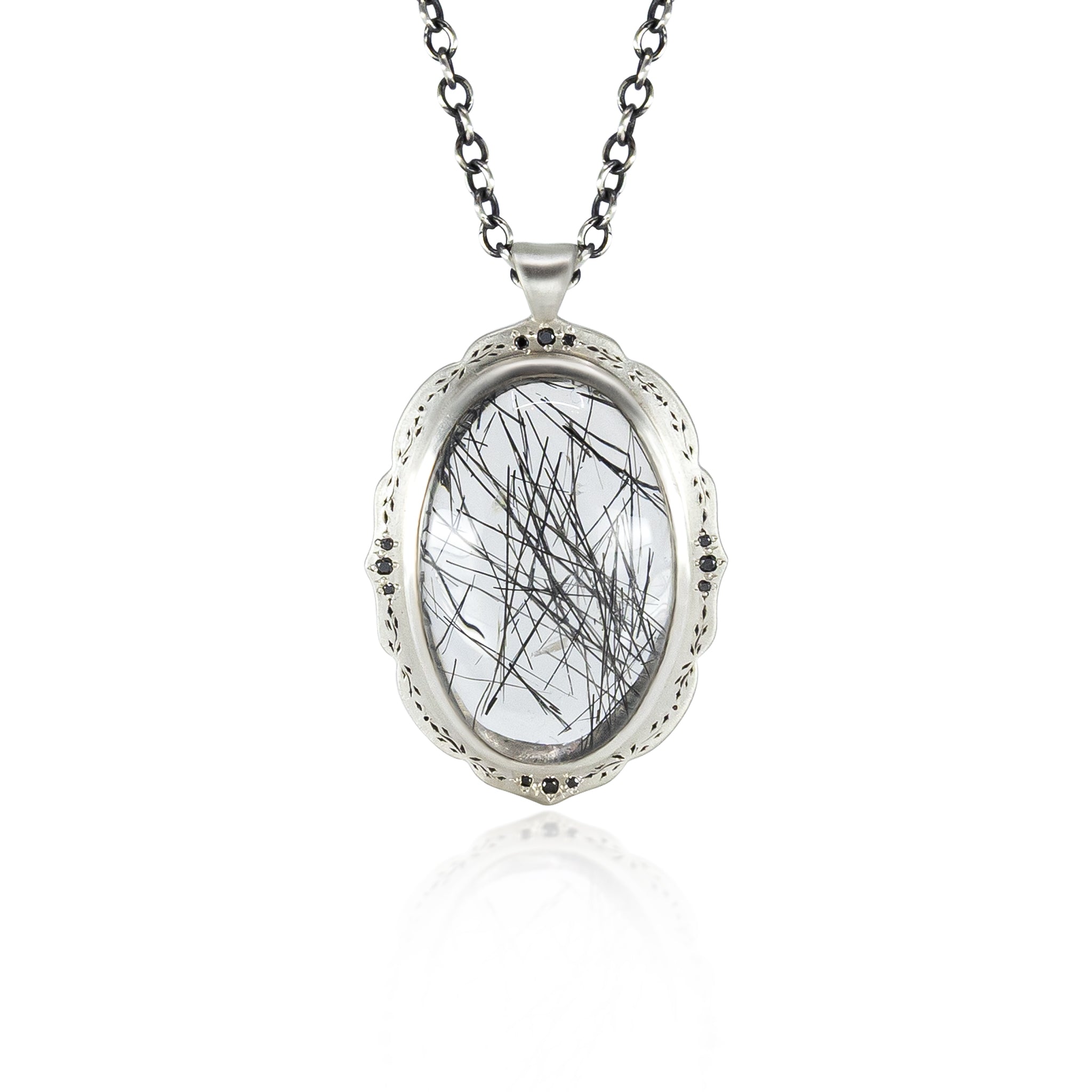 Silver Rutilated Quartz Pendant