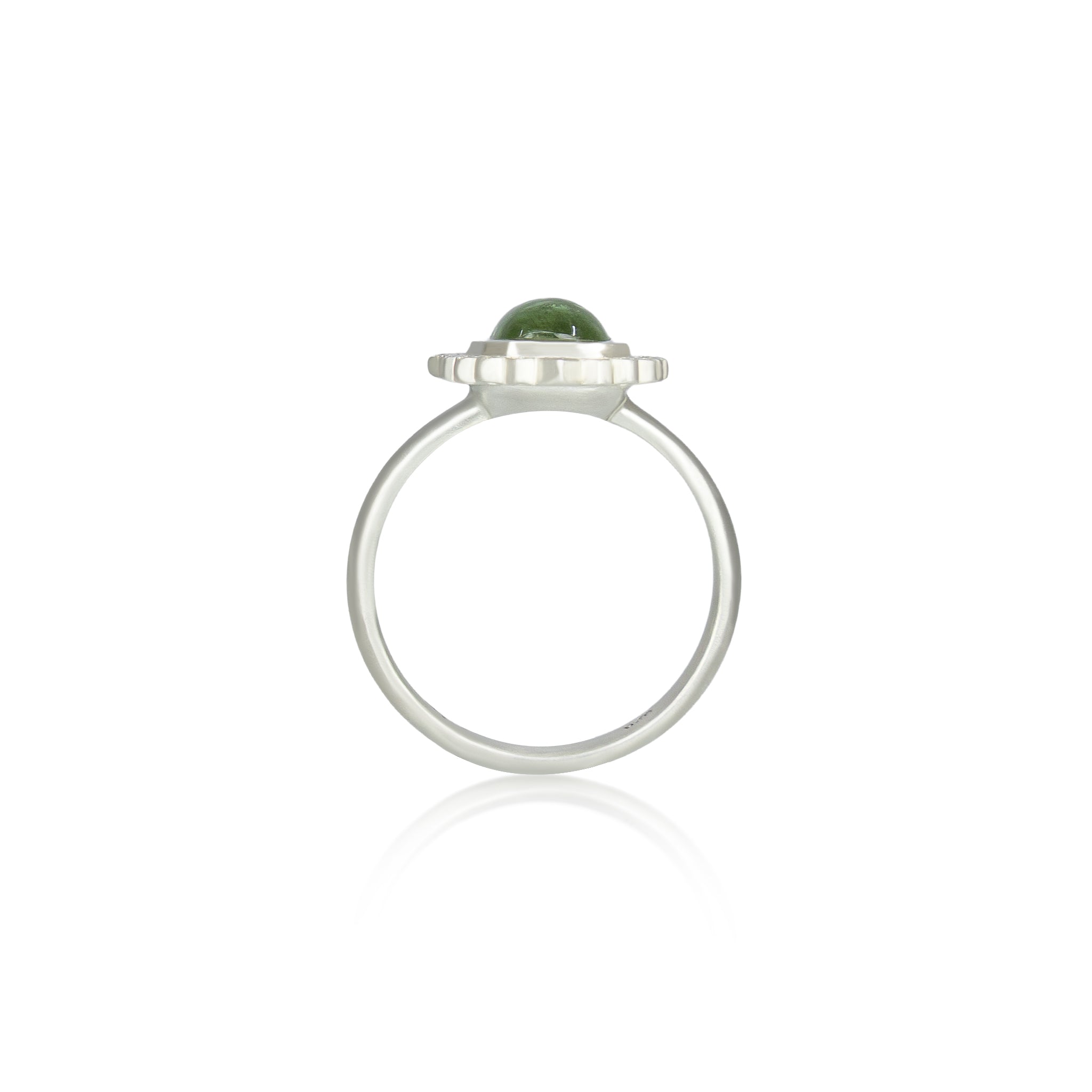Green Tourmaline Silver Flame Ring - 2.71ct