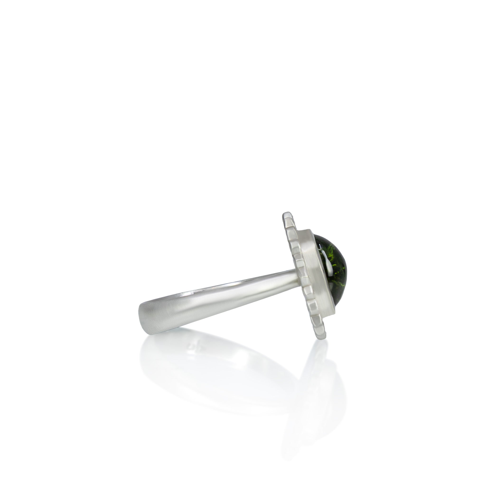 Green Tourmaline Silver Flame Ring - 2.51ct
