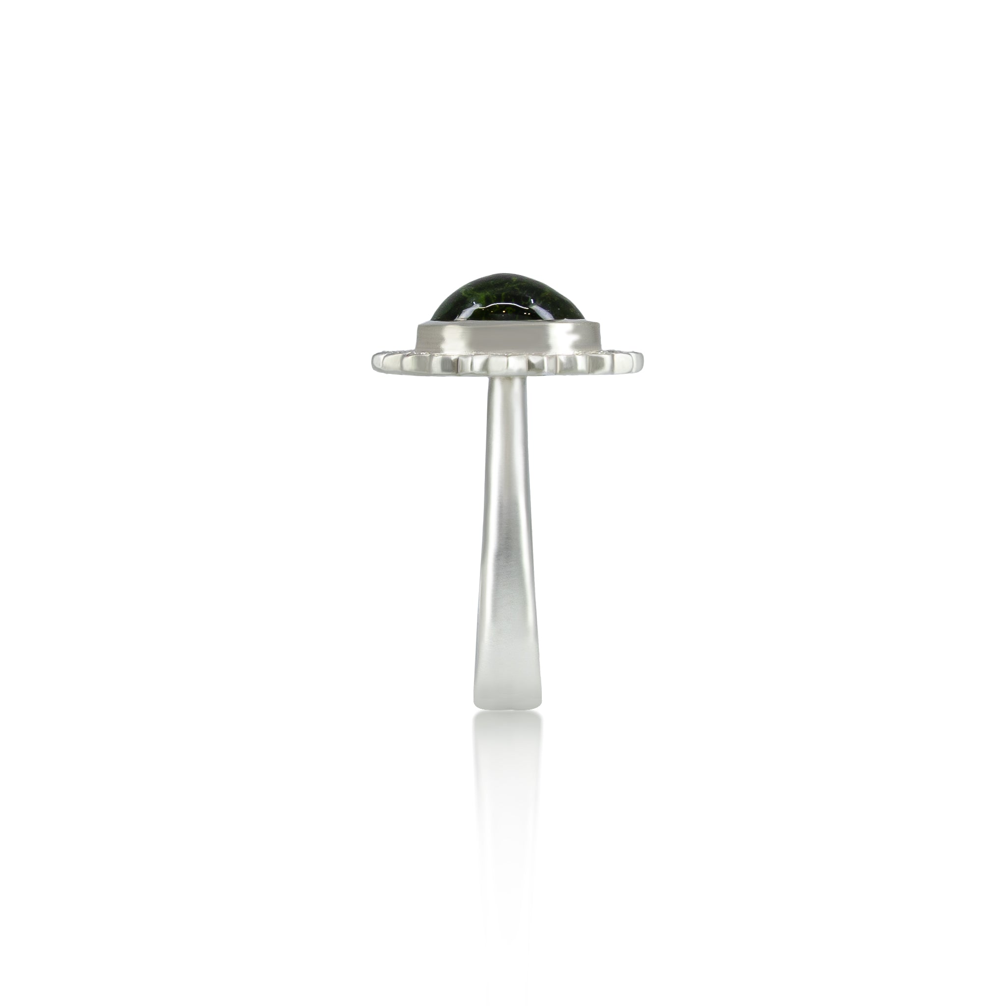 Green Tourmaline Silver Flame Ring - 2.51ct