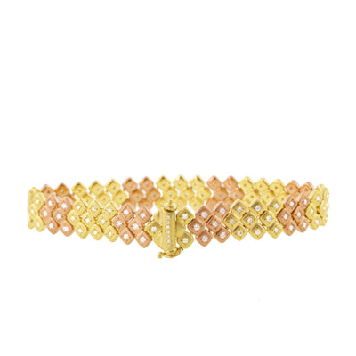 Pink and Yellow Gold Mosaic Bracelet