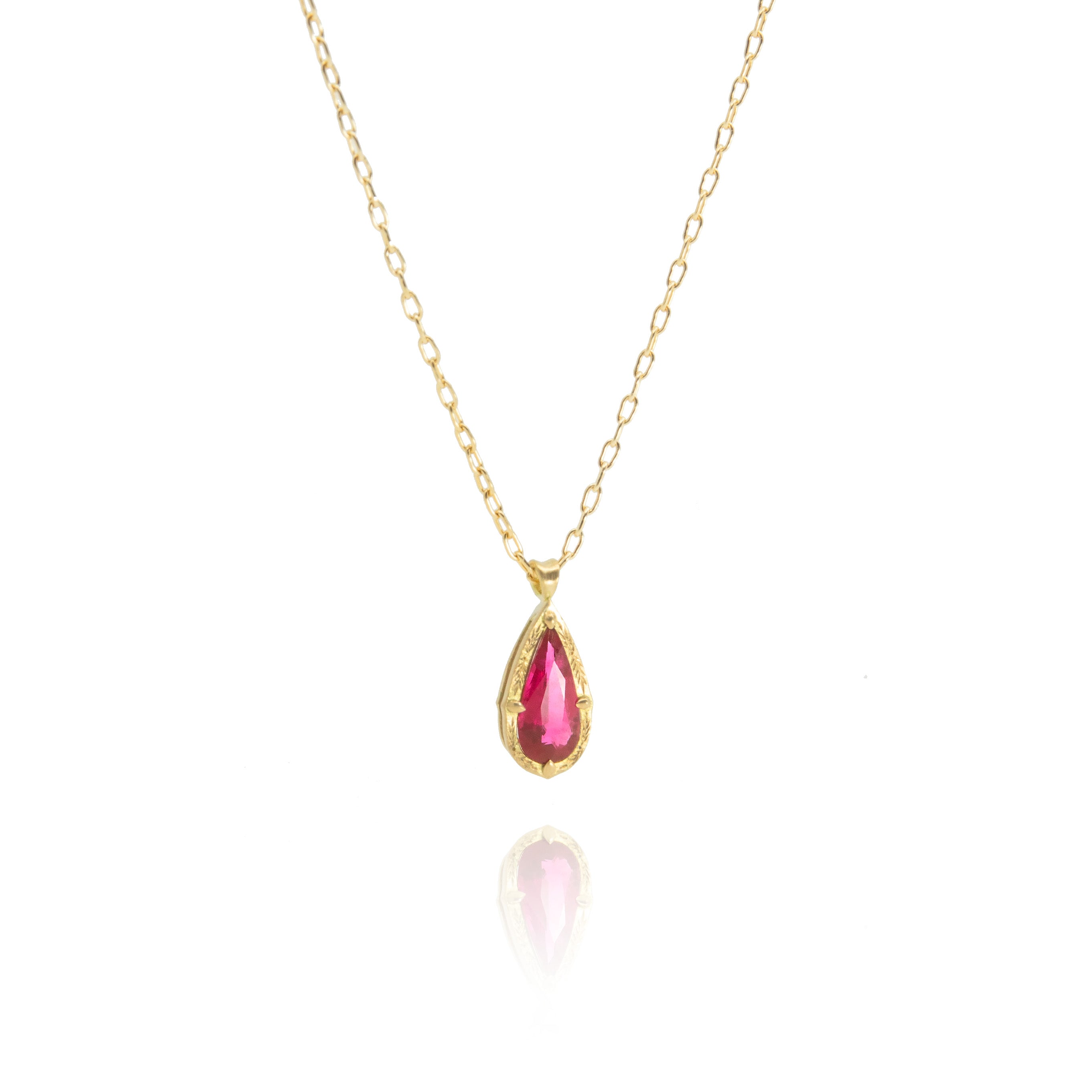 Pink Tourmaline Drop Pendant