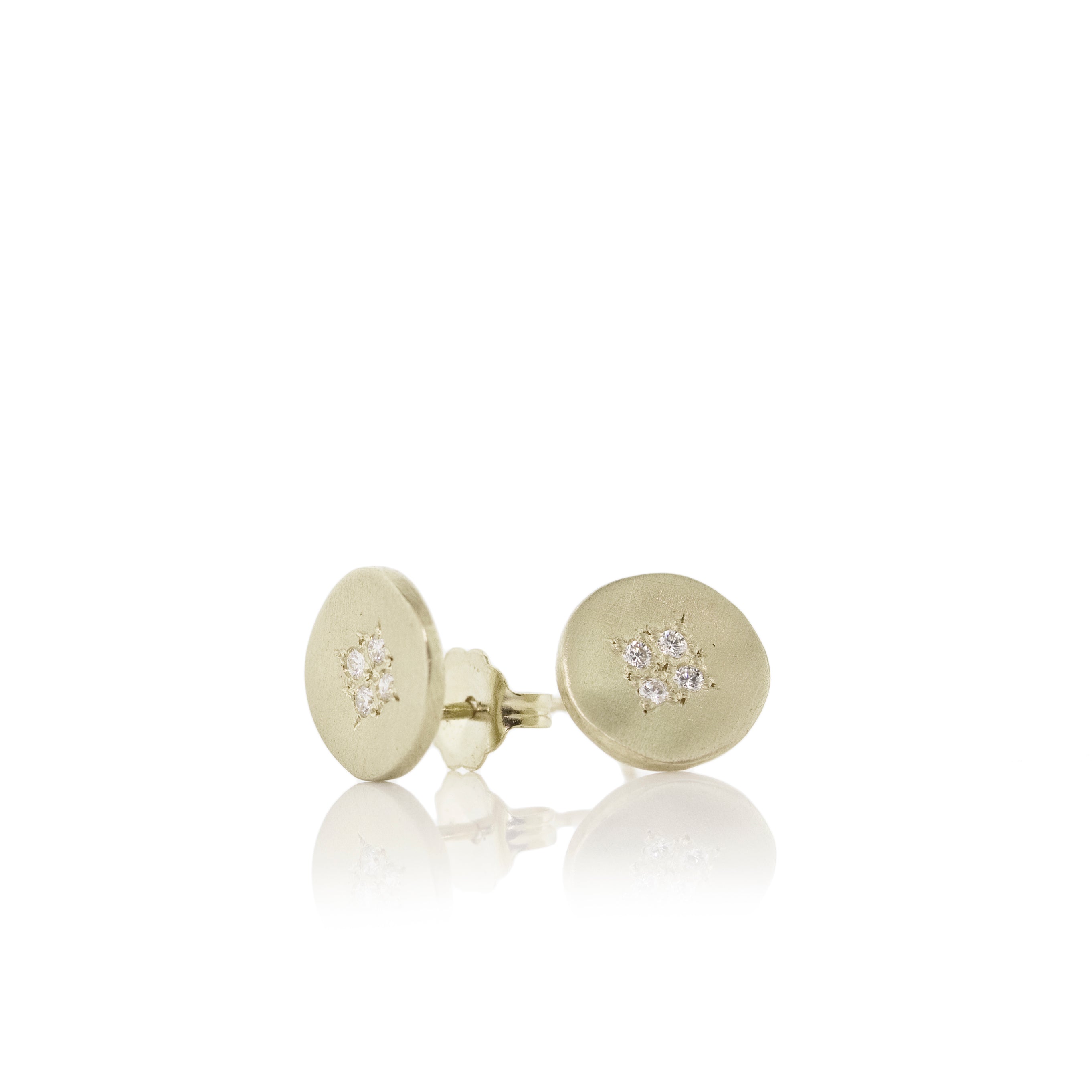 Gold Four Star Wave Studs