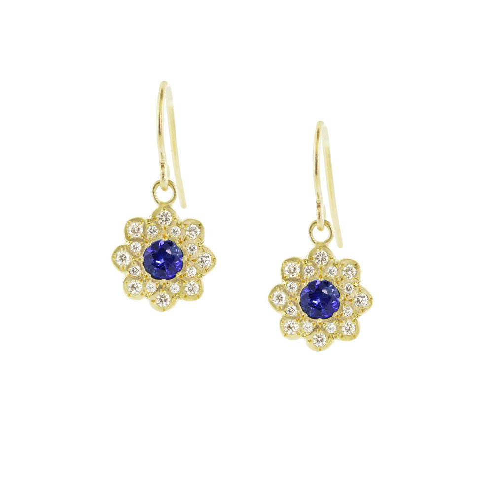 Sapphire Moonflower Earrings