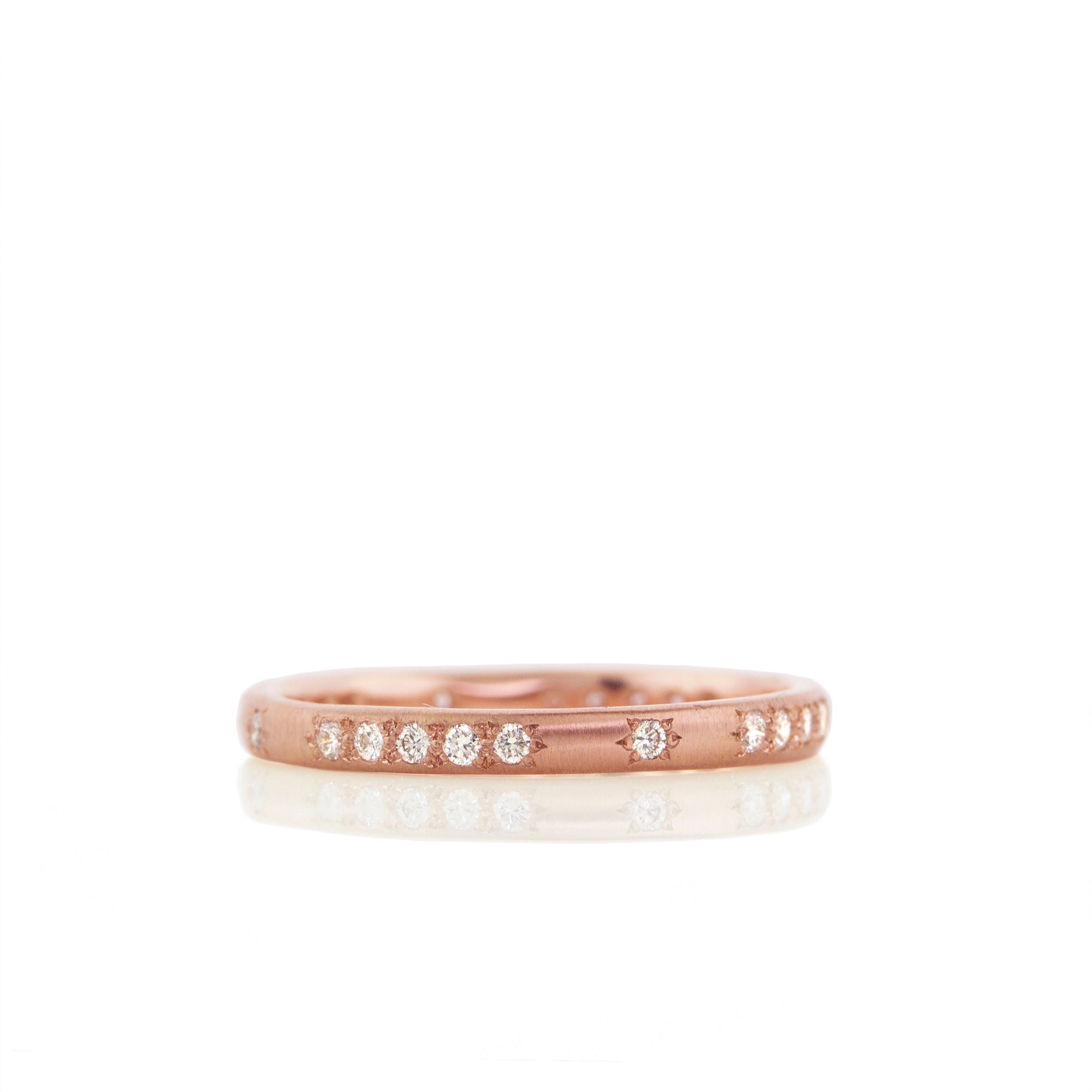 Rounded Thin Band in Gold and Diamond