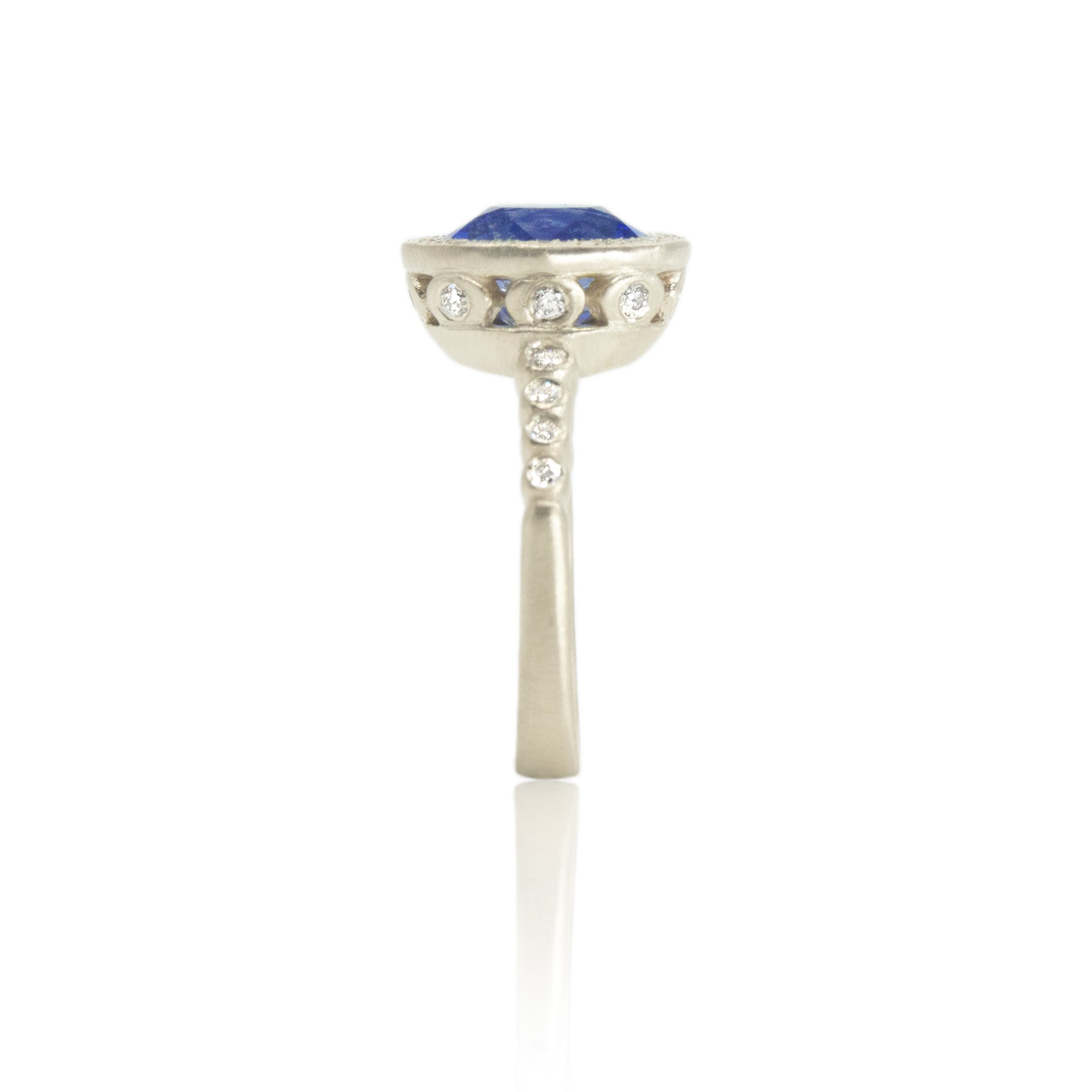 Oval Sapphire Basket Ring - 3.18ct