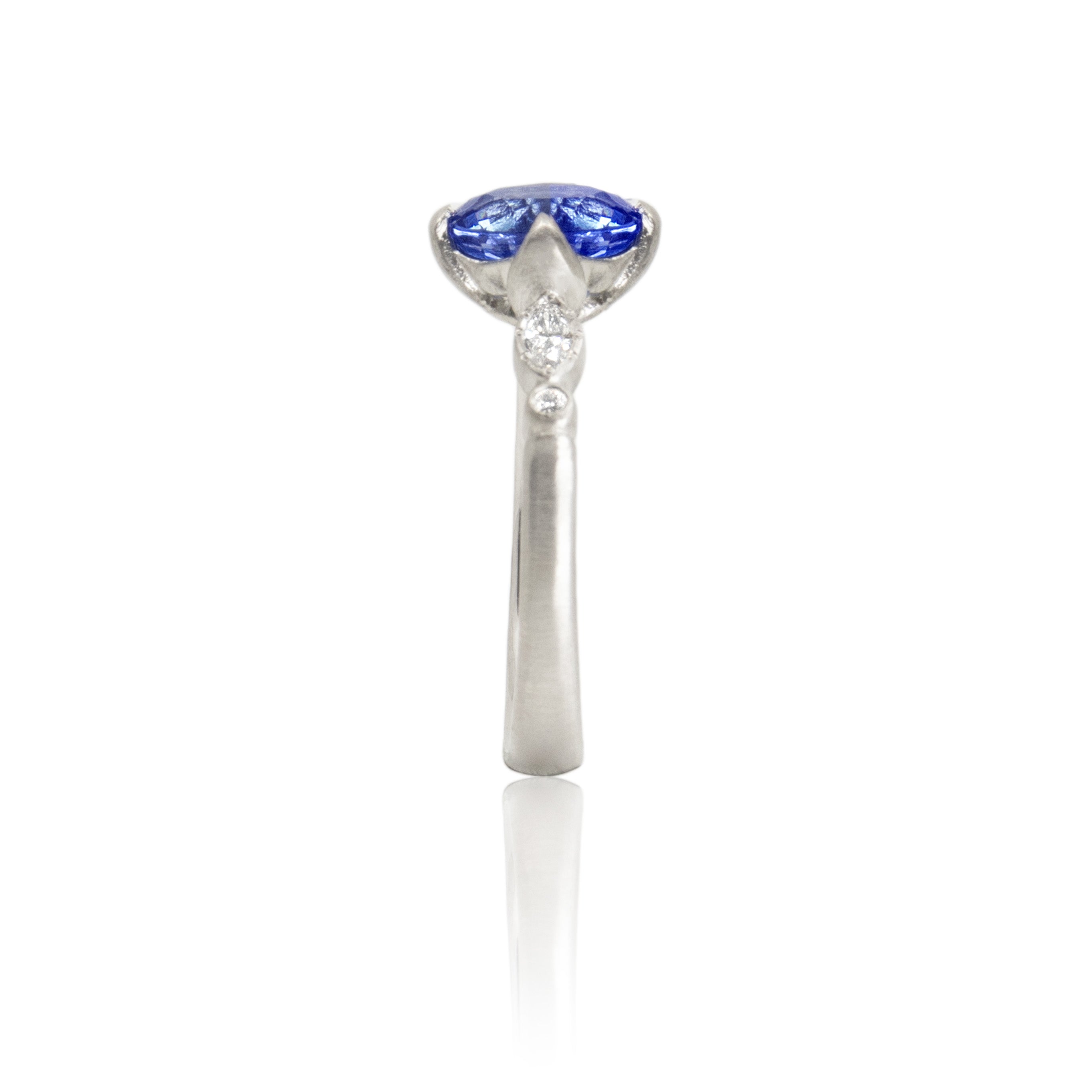 Blue Sapphire Oval & Round Rosebud